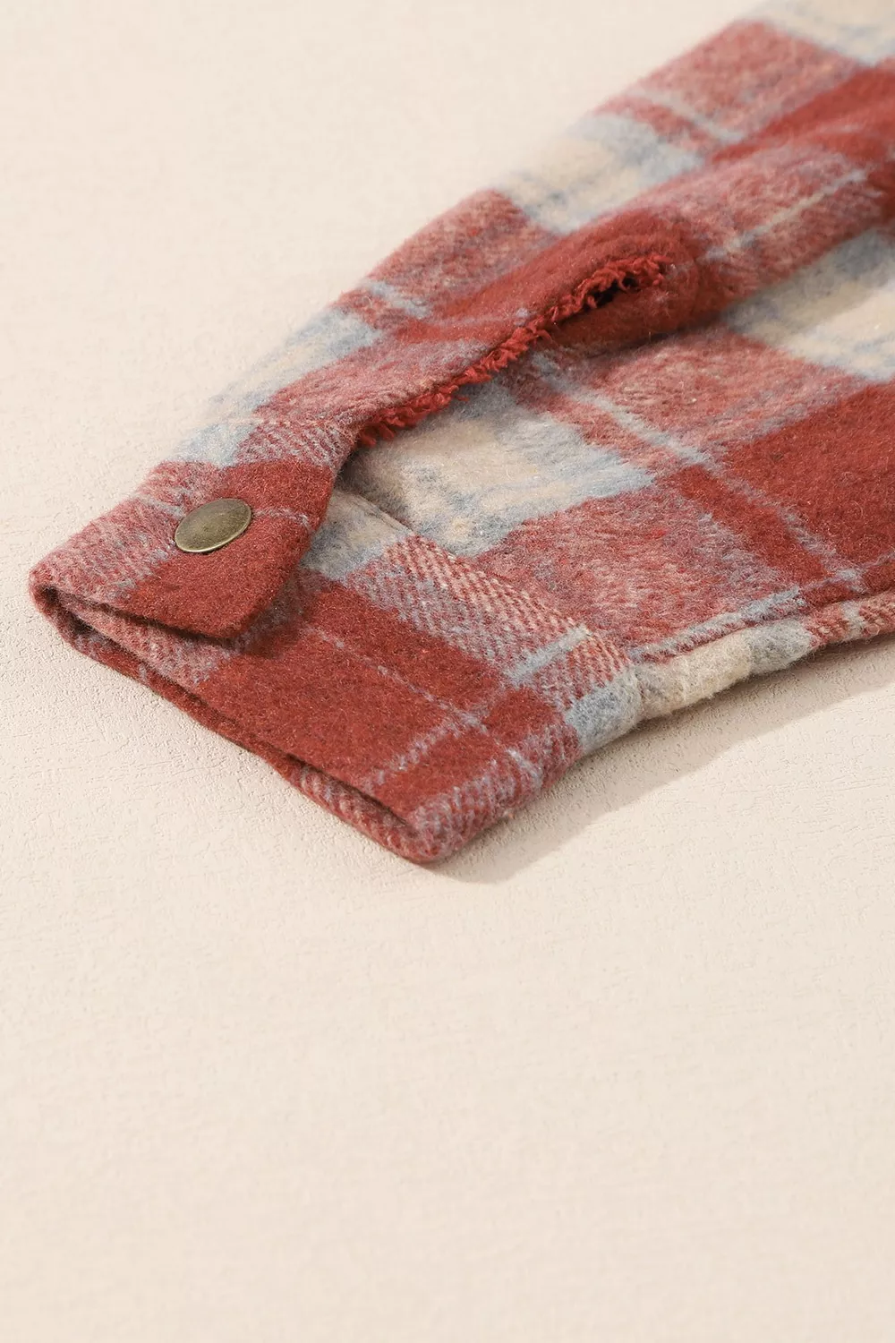Fleece Lined Plaid Hooded Jacket - Image 9