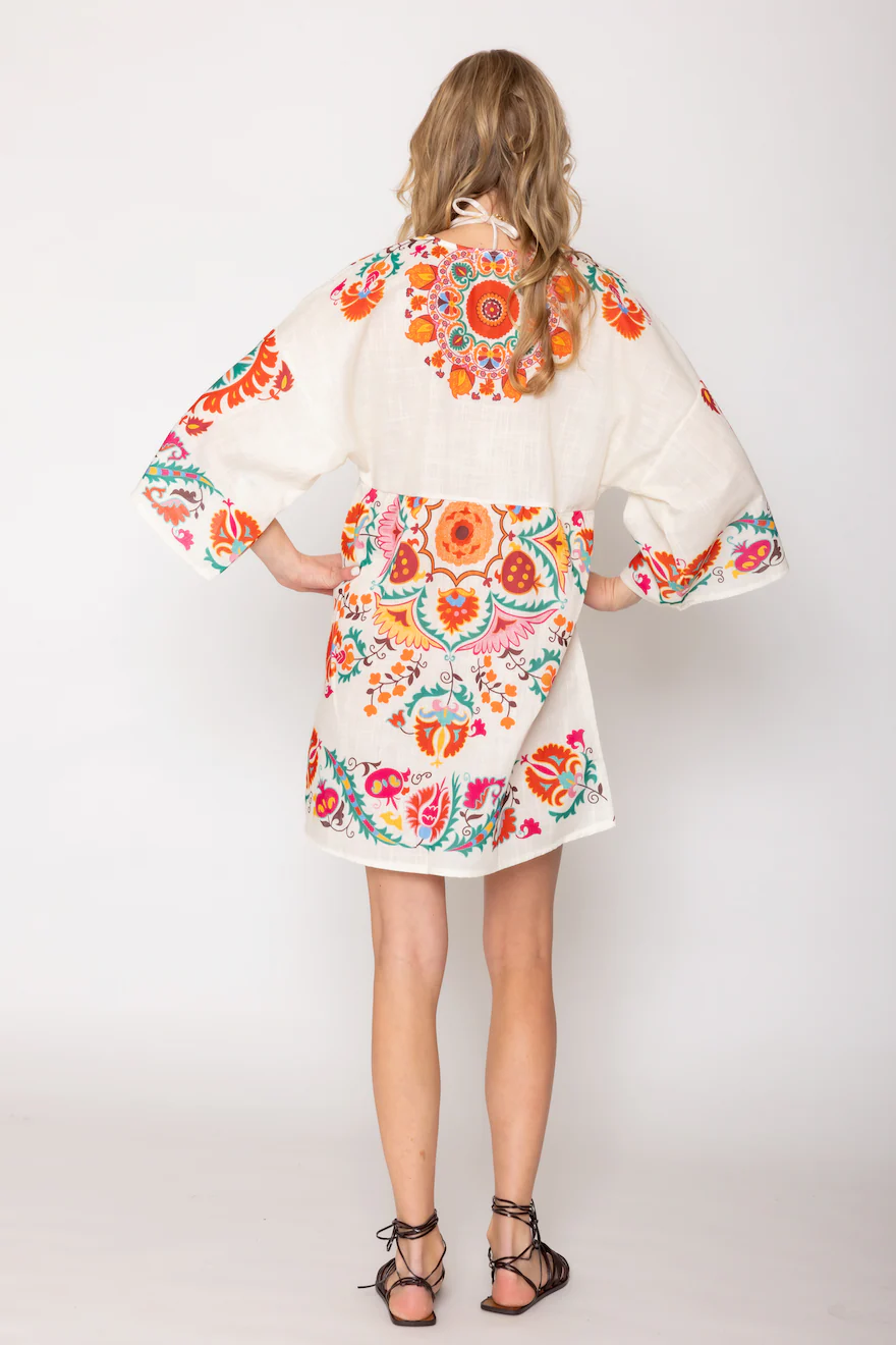 Floral Boho Print Poncho - Image 4
