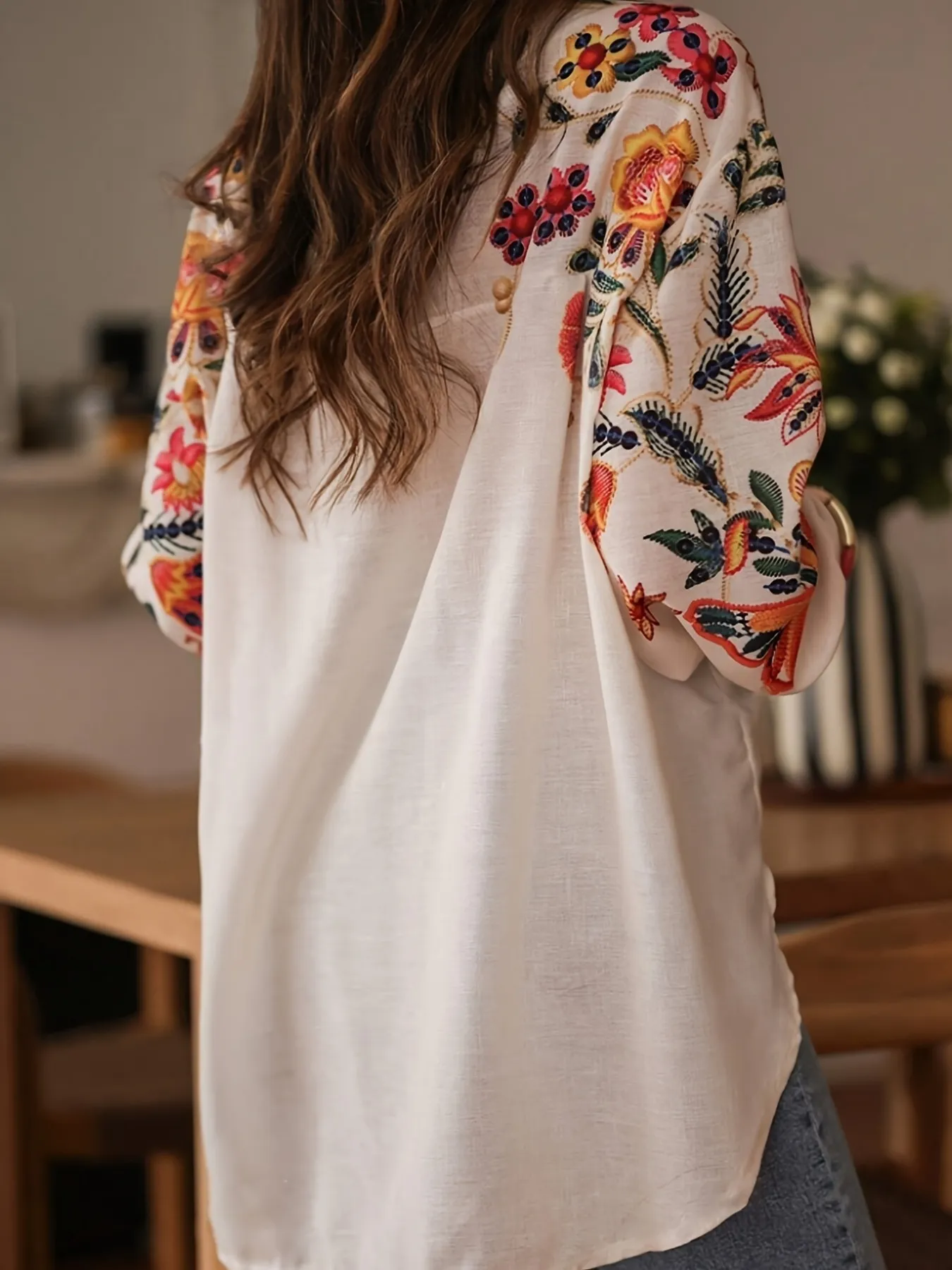 Floral Button Up Long Sleeve Shirt - Image 2