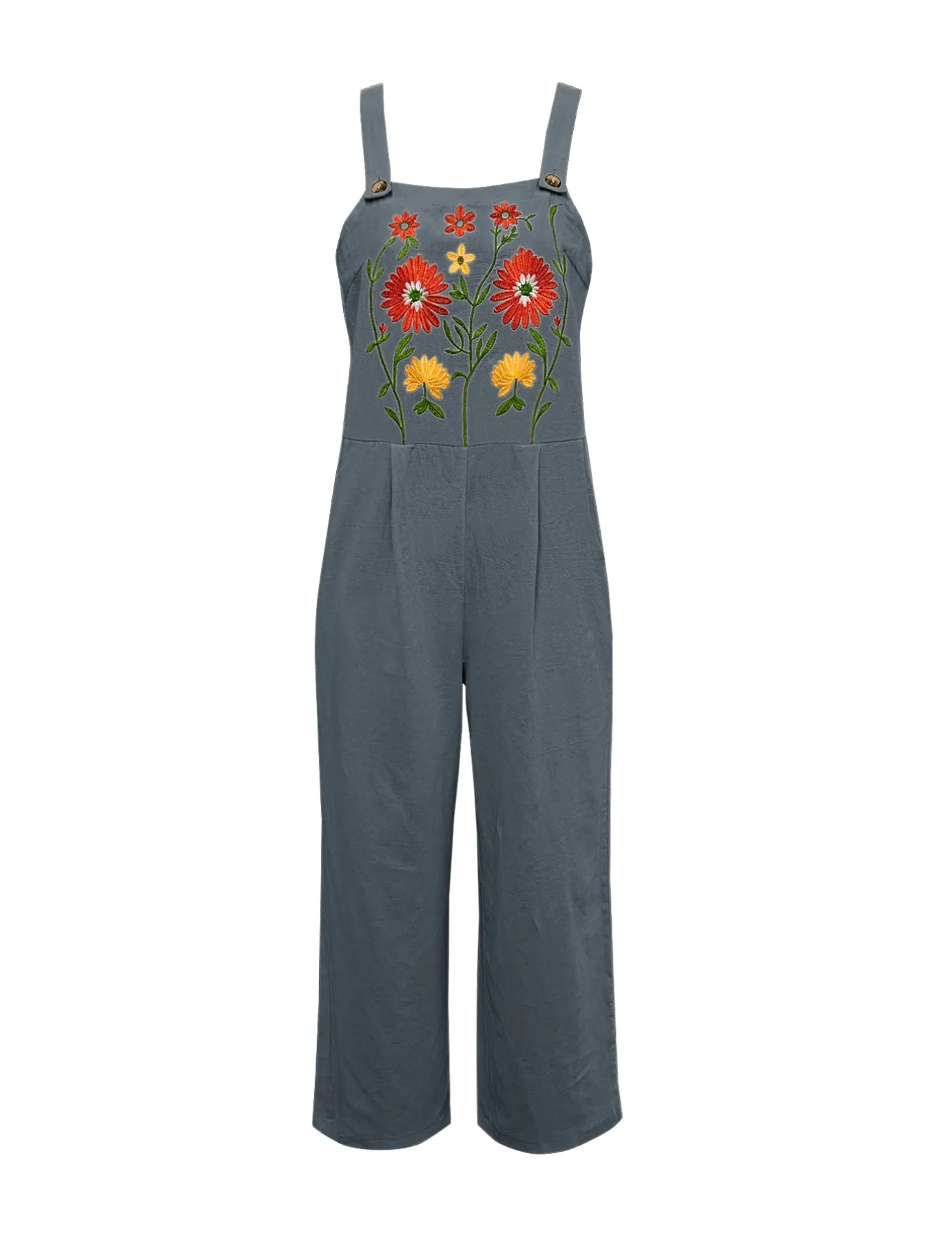 Floral Embroidered Wide Leg Jumpsuit - Image 6