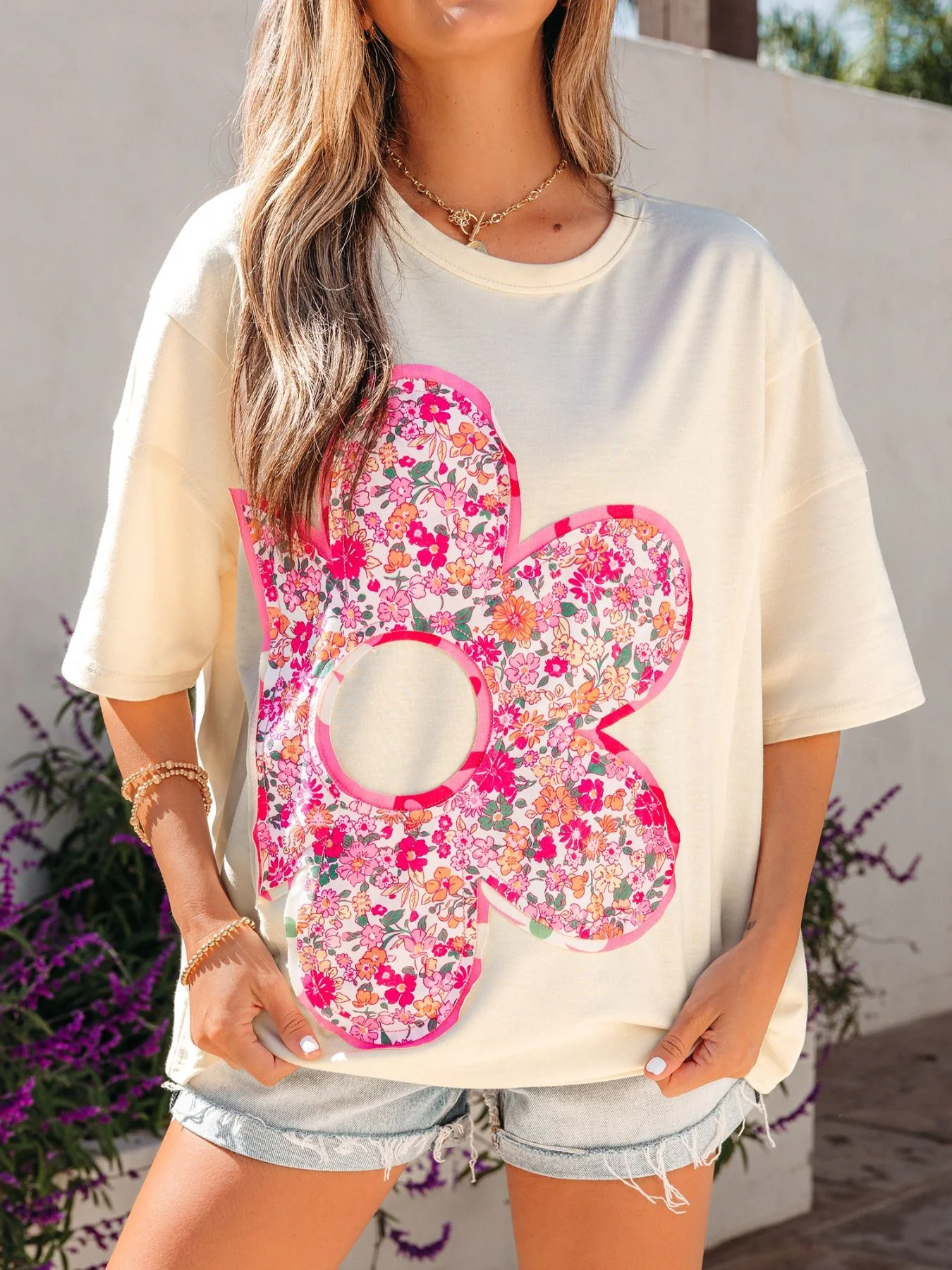 Floral Half Sleeve Oversized Top - Image 3