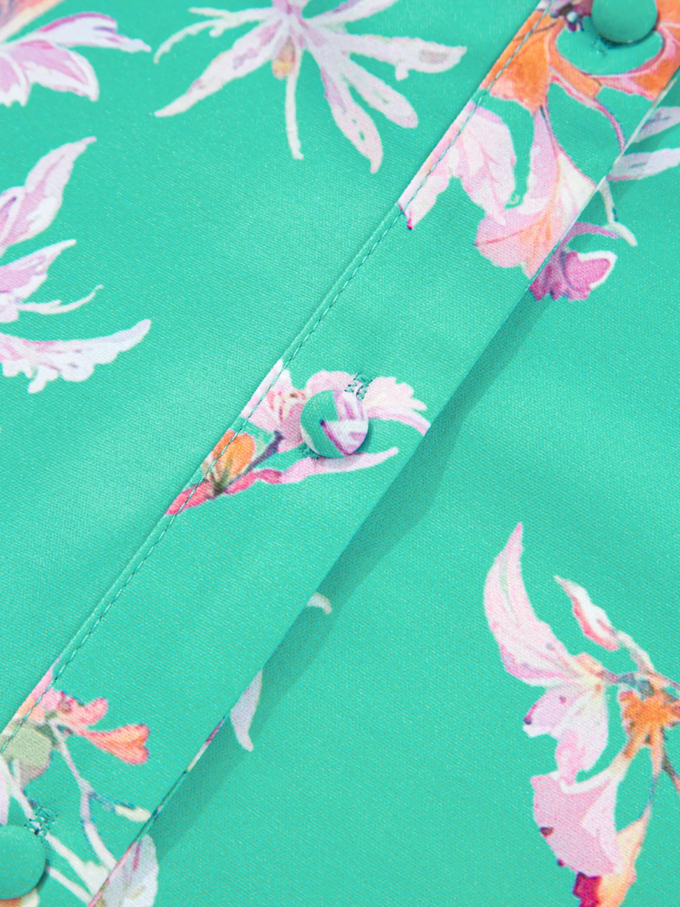 Floral Lantern Sleeve Button Front Shirt - Image 6