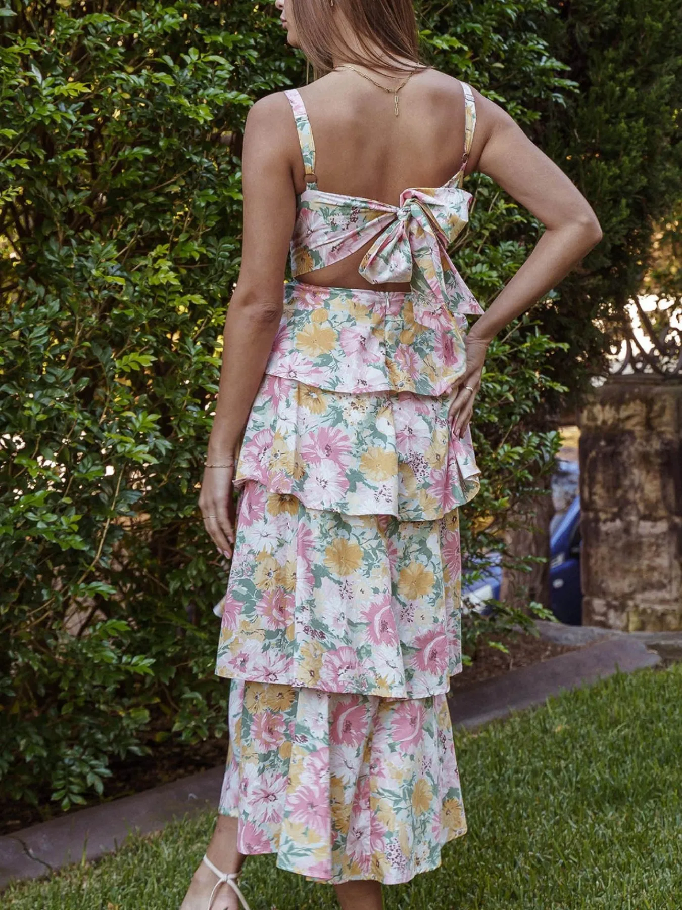 Floral Layered Ruffle Maxi Dress - Image 2