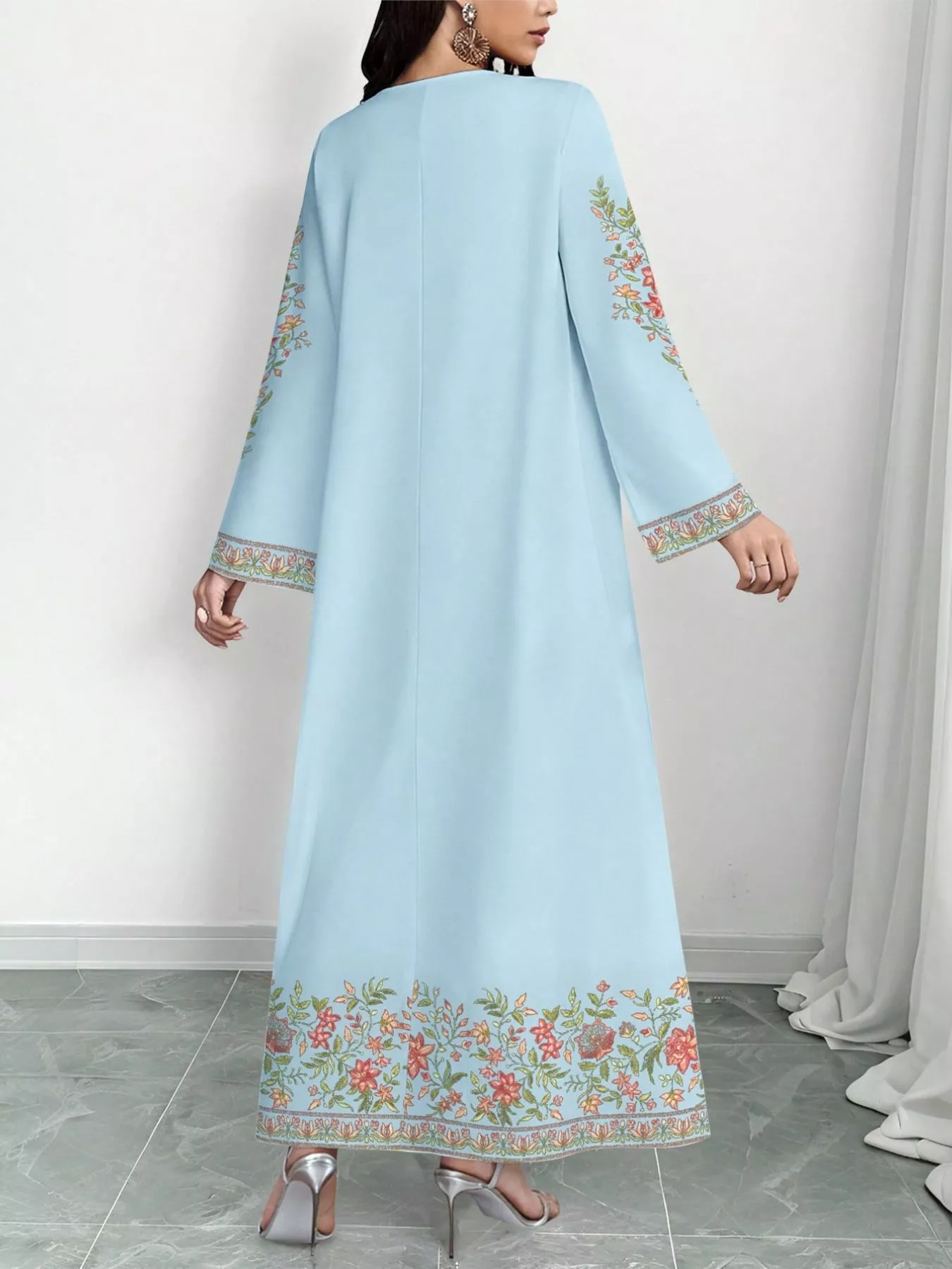 Floral Long Sleeve Maxi Dress - Image 11