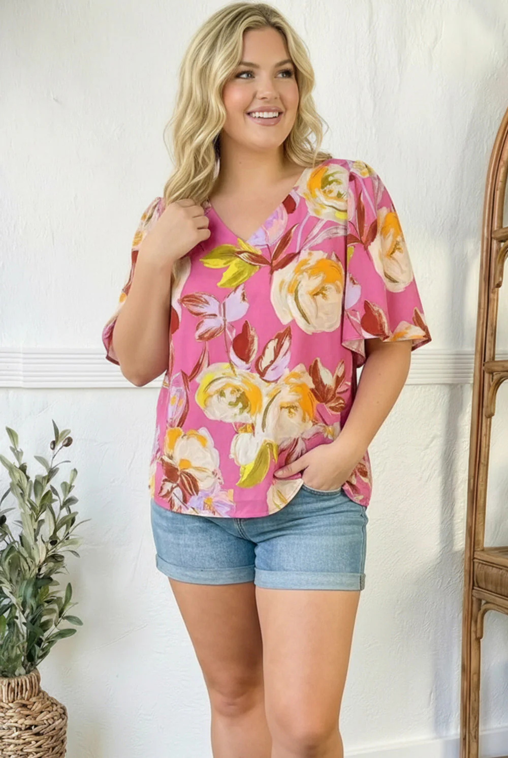 Floral Muse V Neck Blouse - Image 3