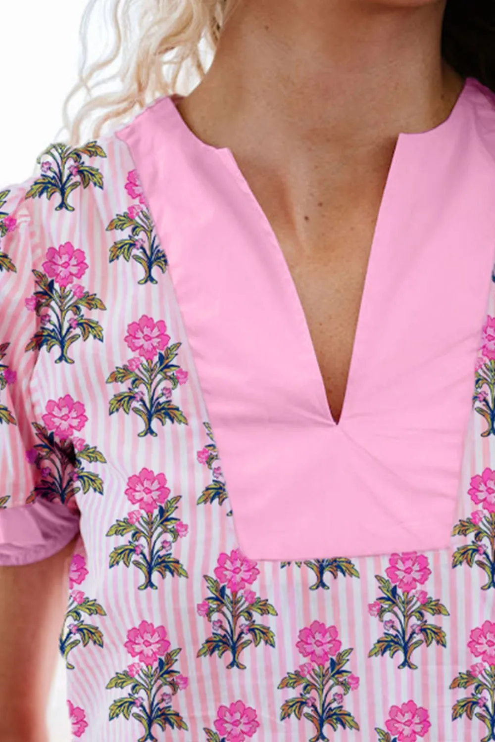 Floral Notched Peplum Blouse - Image 2