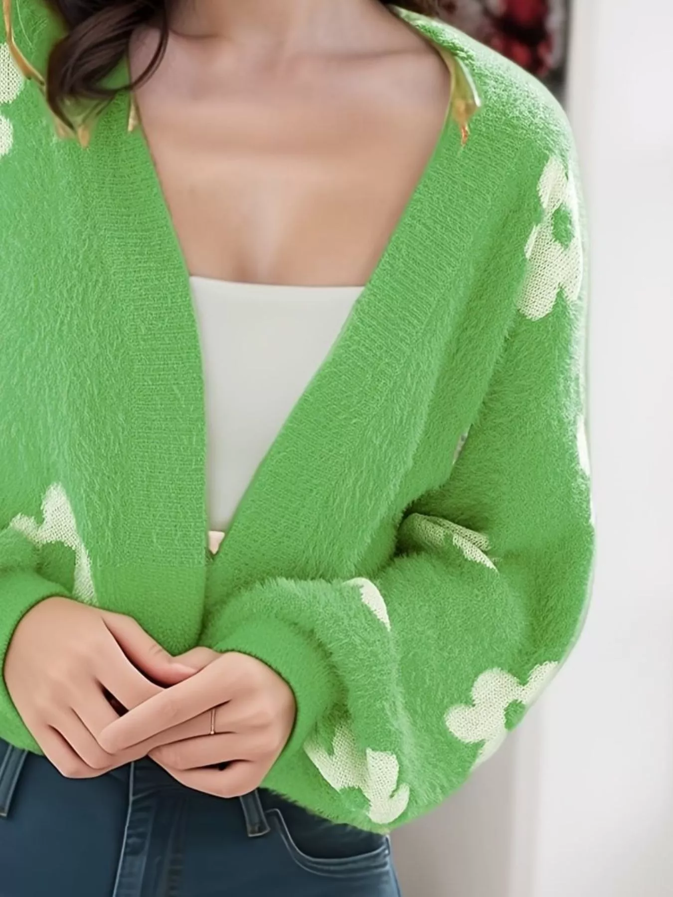 Floral Open Front Cardigan - Image 11