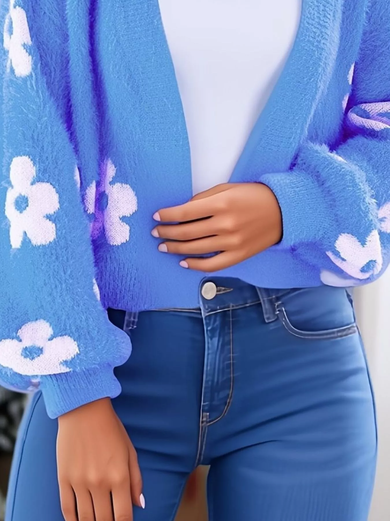 Floral Open Front Cardigan - Image 23