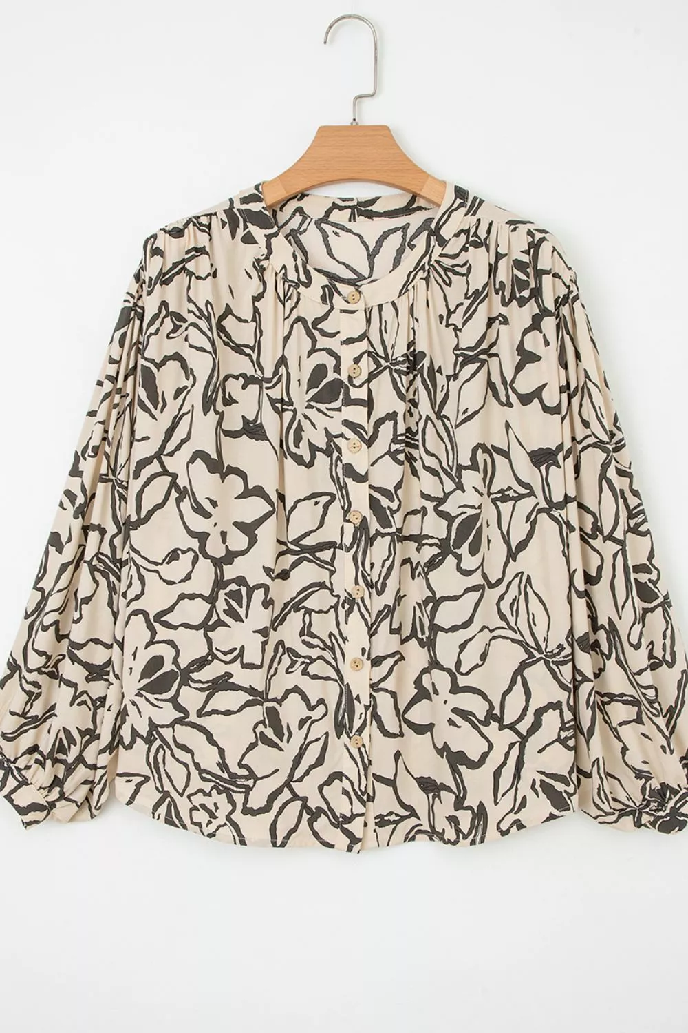 Floral Print Button-Down Shirt - Image 4