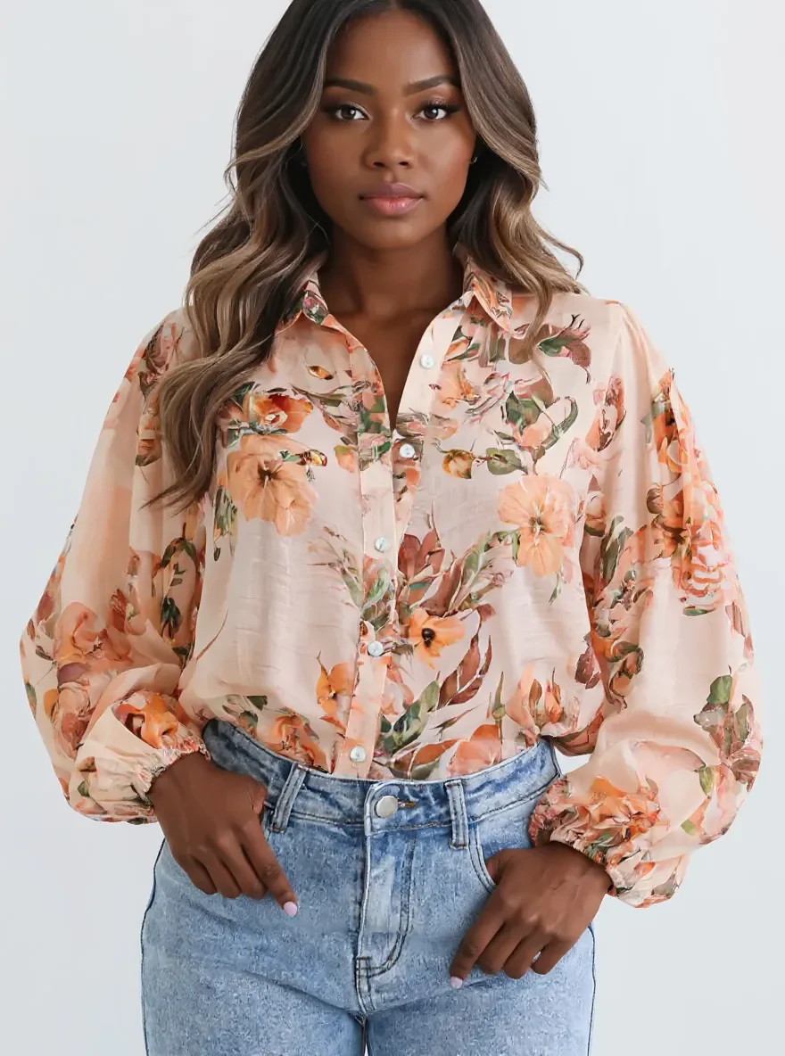 Floral Print Button-Up Shirt