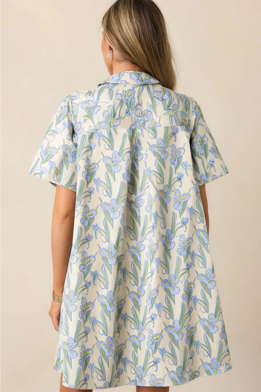 Floral Print Button-Up Shirt Dress - Image 3