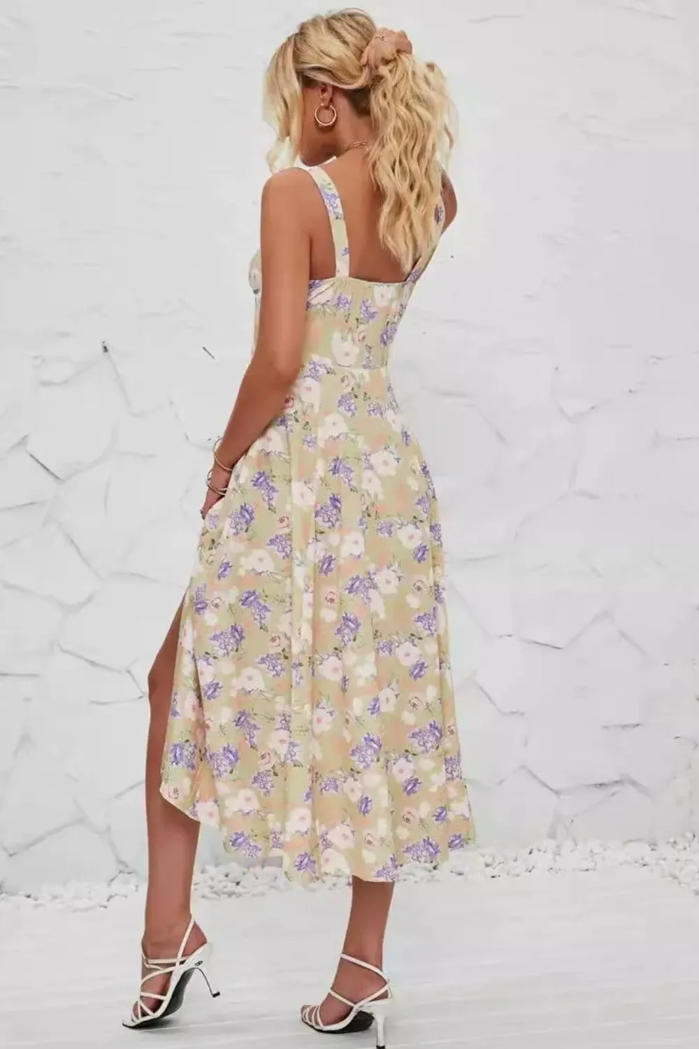 Floral Print Cami Dress with Side Slit - Image 5