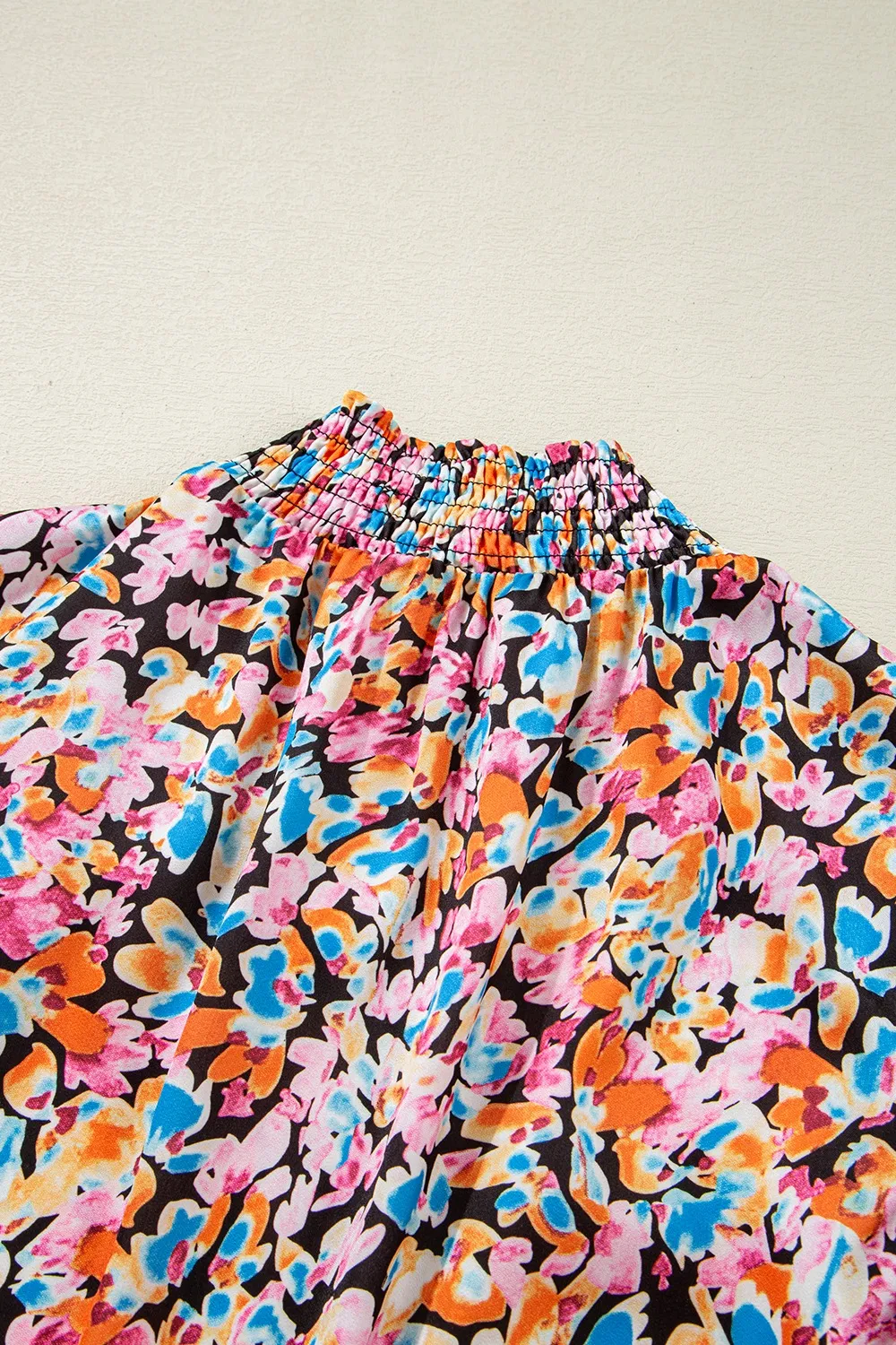 Floral Print Flutter Sleeve Blouse Top - Image 7