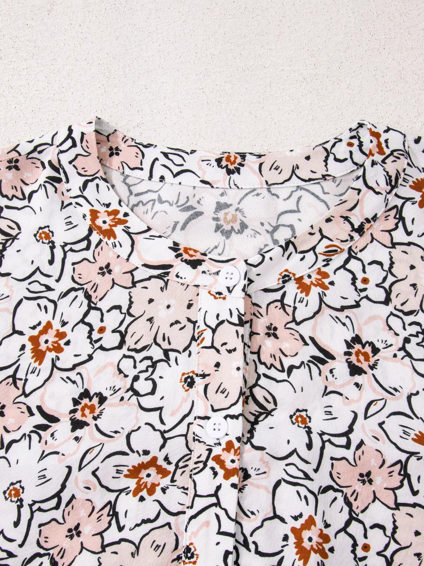 Floral Print Frilled Puff Sleeve Button Down Shirt - Image 6
