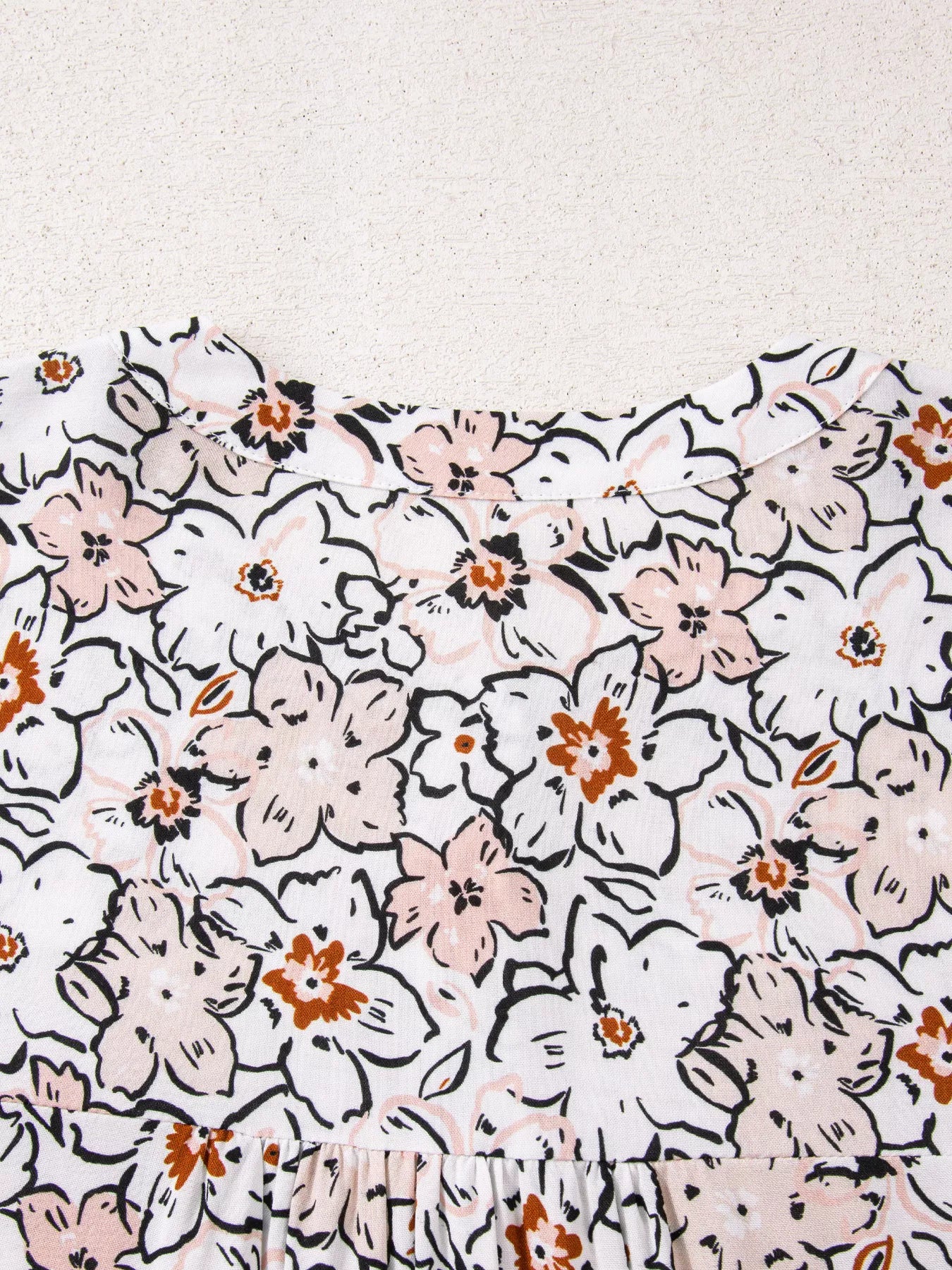 Floral Print Frilled Puff Sleeve Button Down Shirt - Image 7