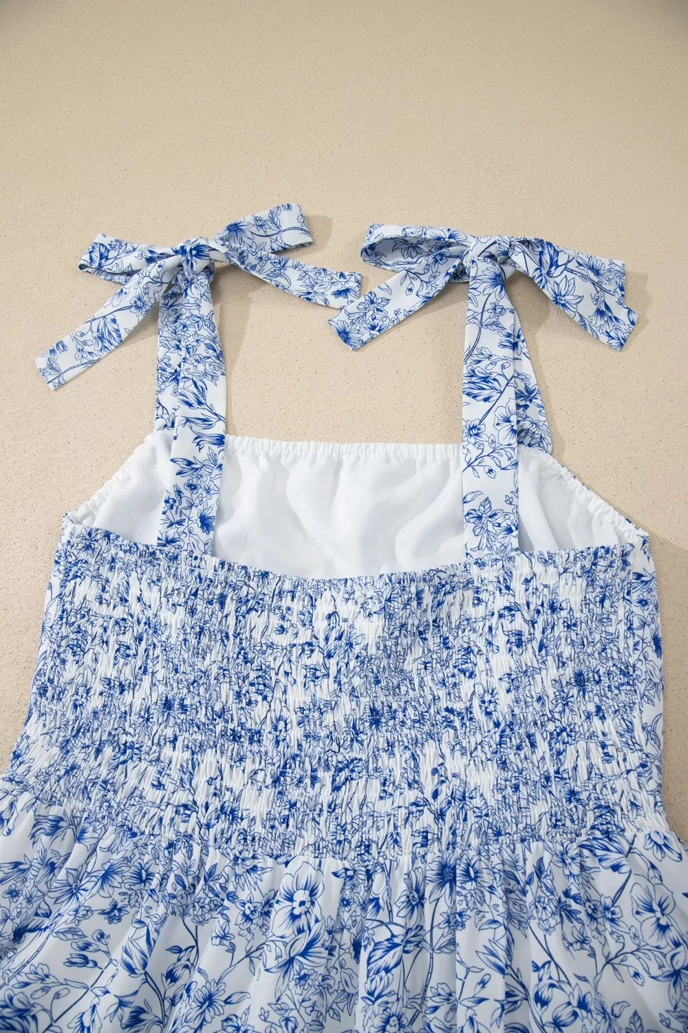 Floral Print Knot Straps High Waist Flared Maxi Dress - Image 9