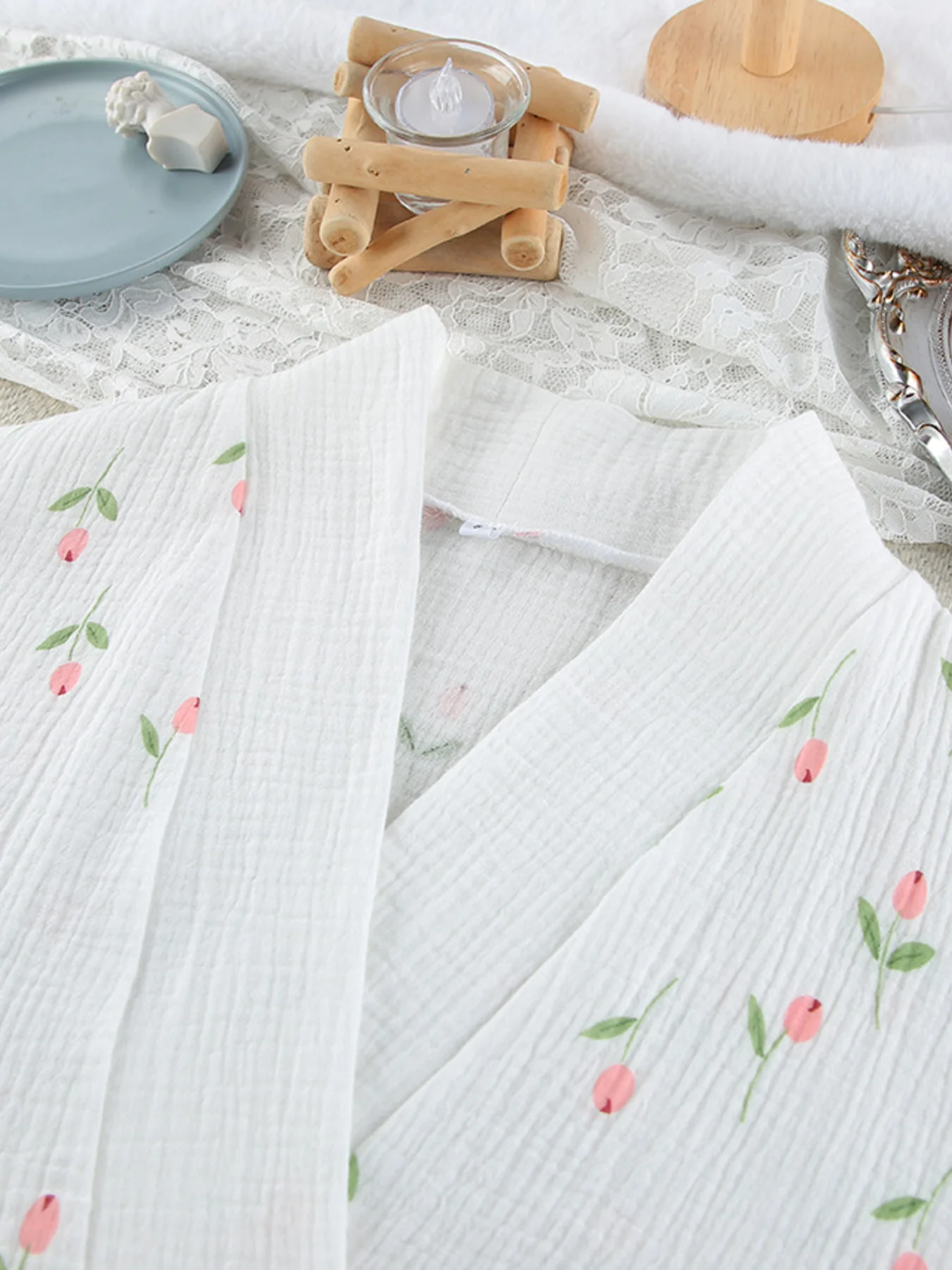 Floral Print Lightweight Lounge Nightgown - Image 7