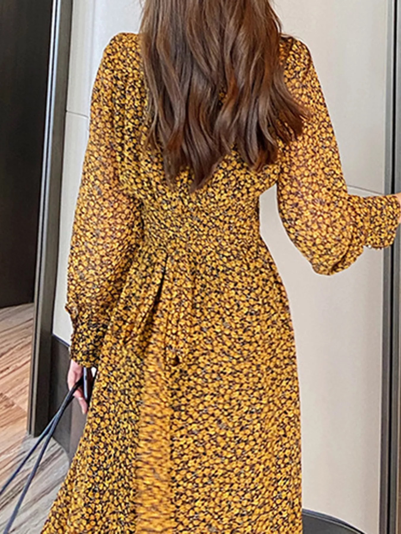 Floral Print Long Sleeve Dress - Image 2
