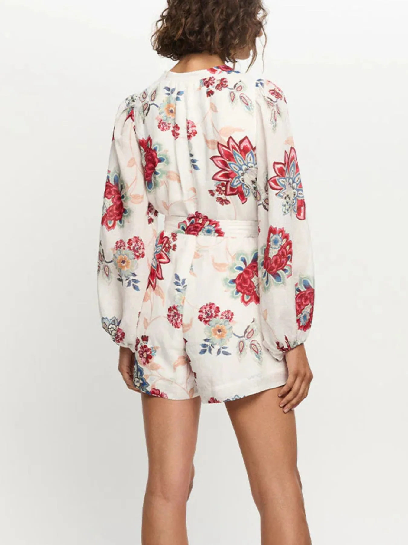 Floral Print Long Sleeve Romper - Image 6
