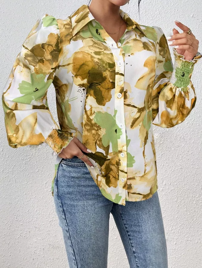 Floral Print Long Sleeve Shirt - Image 11