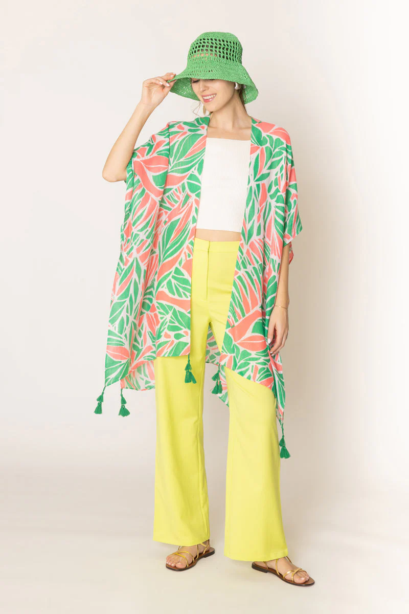 Floral Print Lurex Kimono