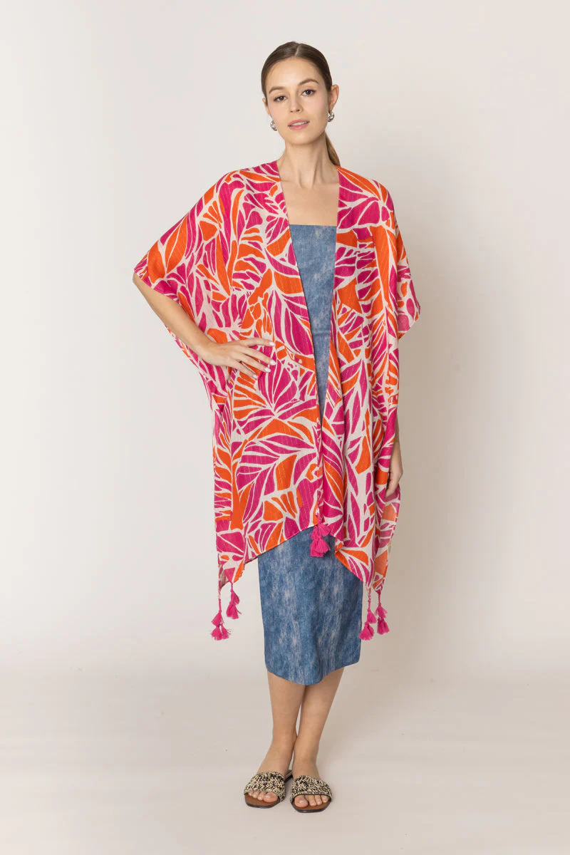 Floral Print Lurex Kimono - Image 2