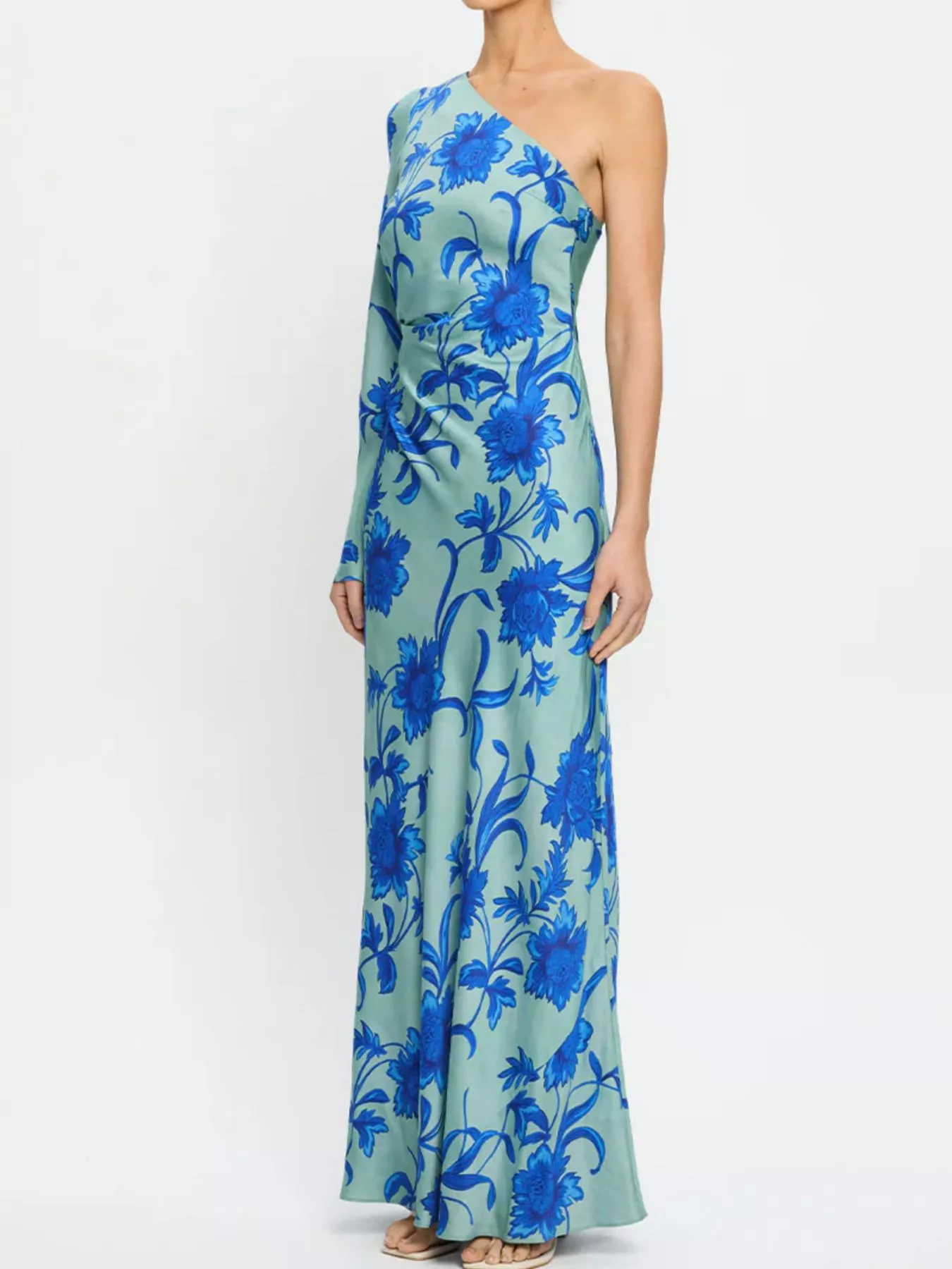 Floral Print One-Shoulder Maxi Dress - Image 7