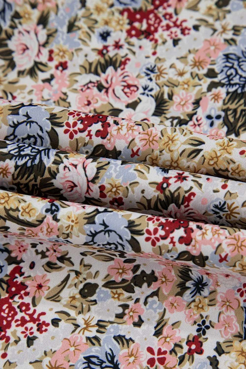 Floral Print Ruffle Cap Sleeve Blouse - Image 12