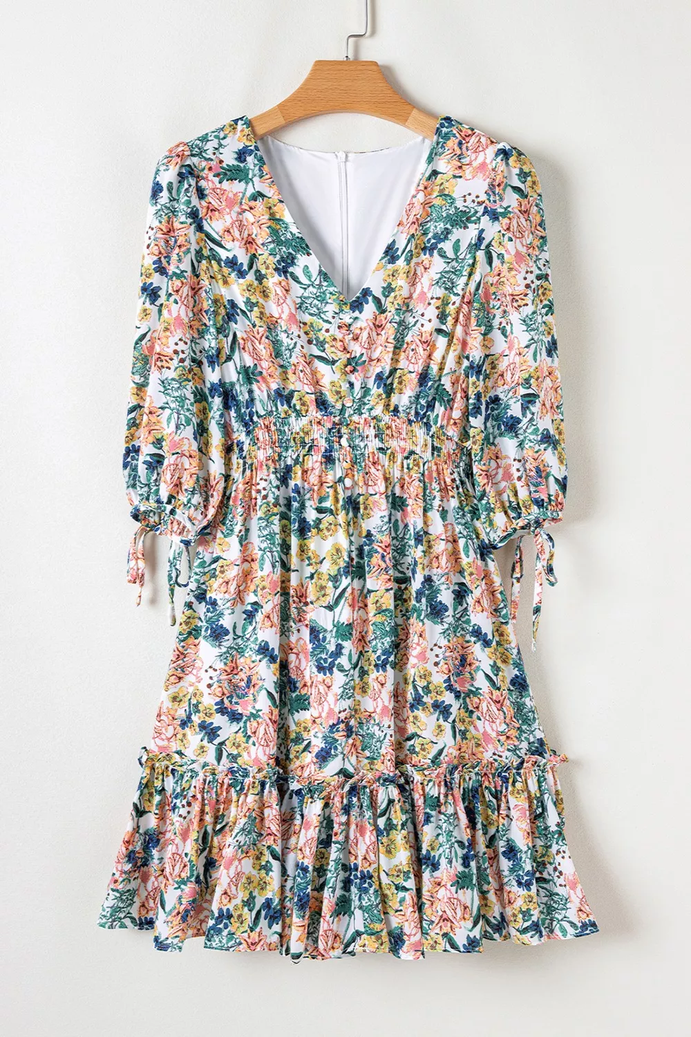 Floral Print Ruffle Hem Mini Dress - Image 4