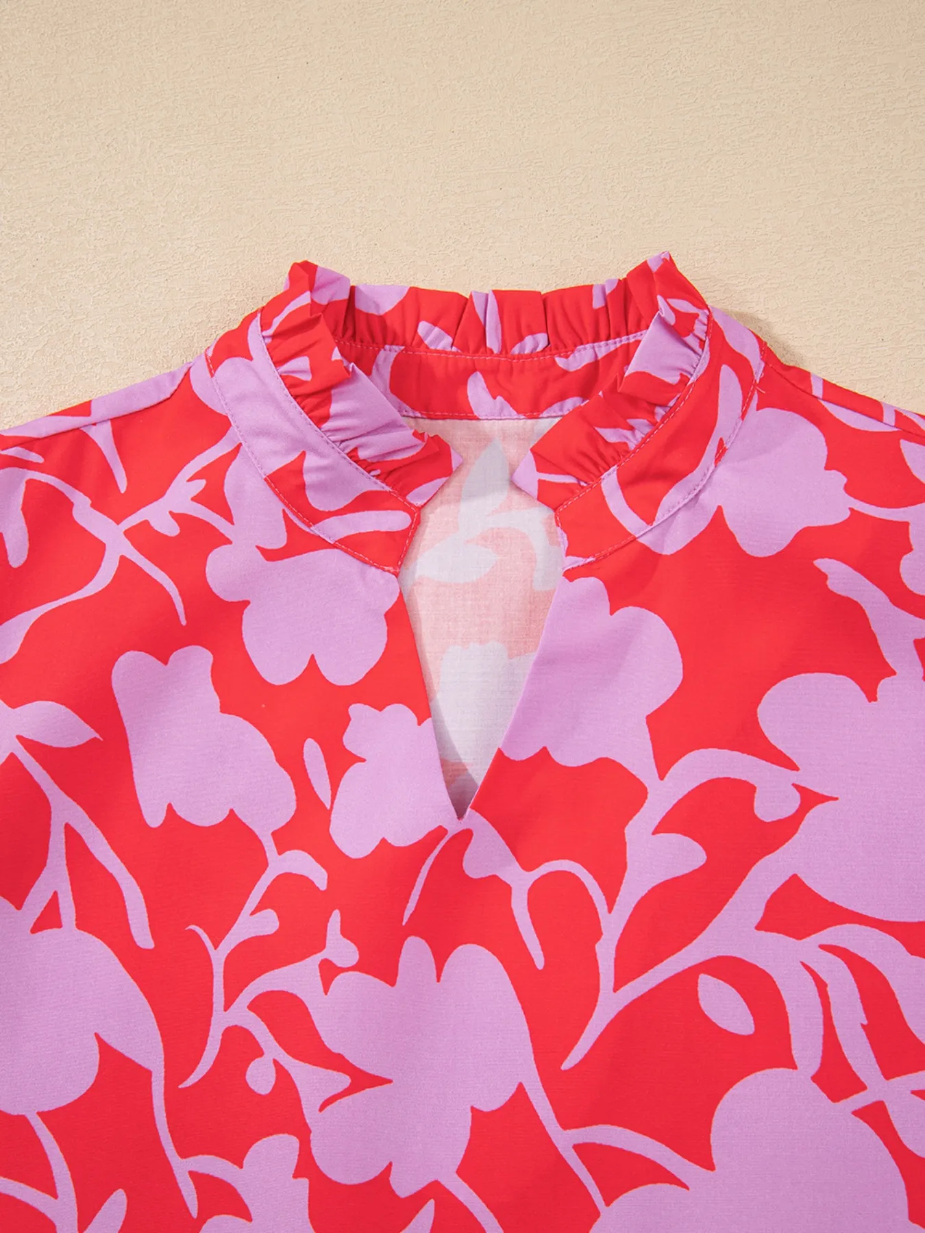 Floral Print Ruffle Hem Shirt Dress - Image 5