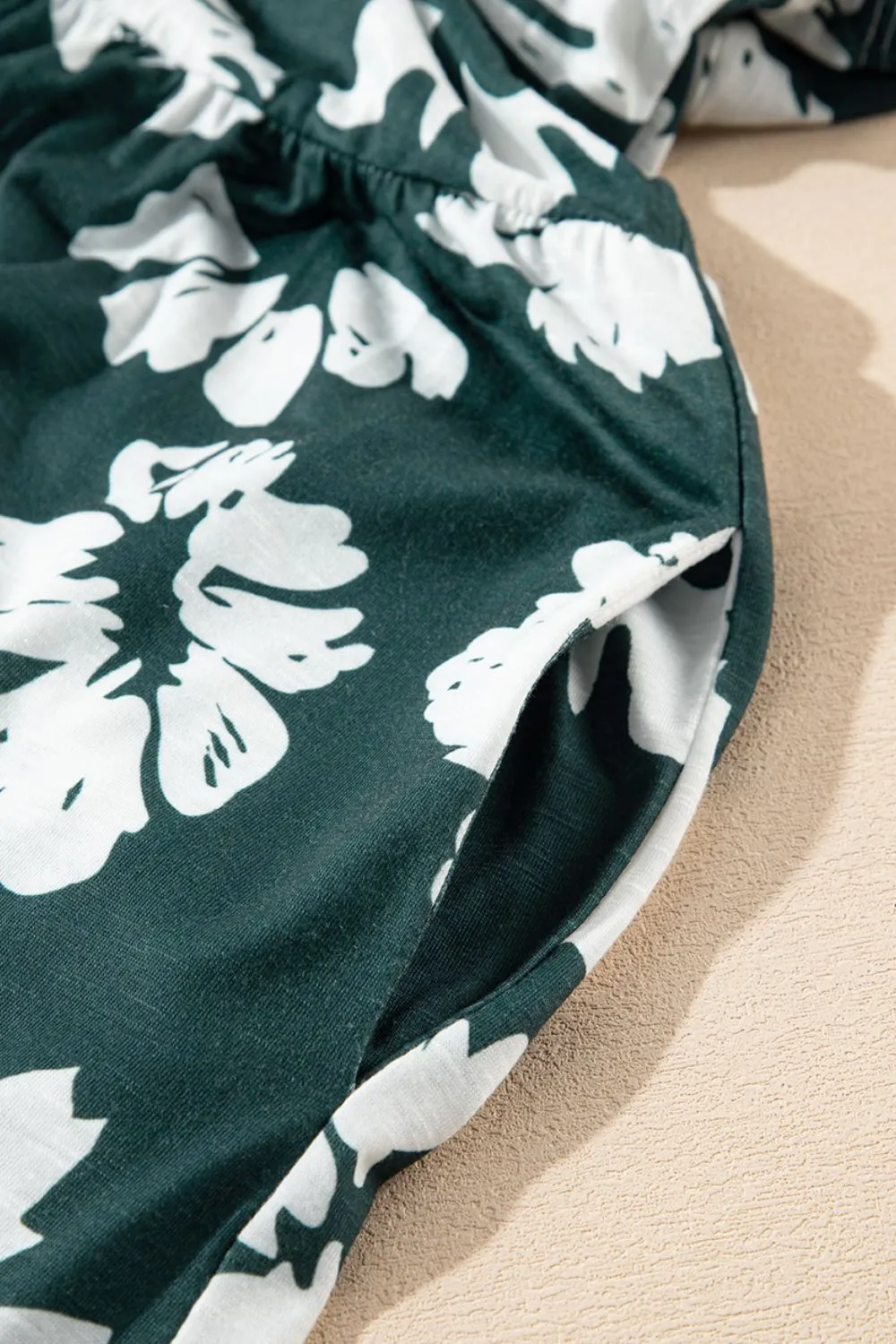 Floral Print Ruffle Sleeve Empire Waist Mini Dress - Image 9