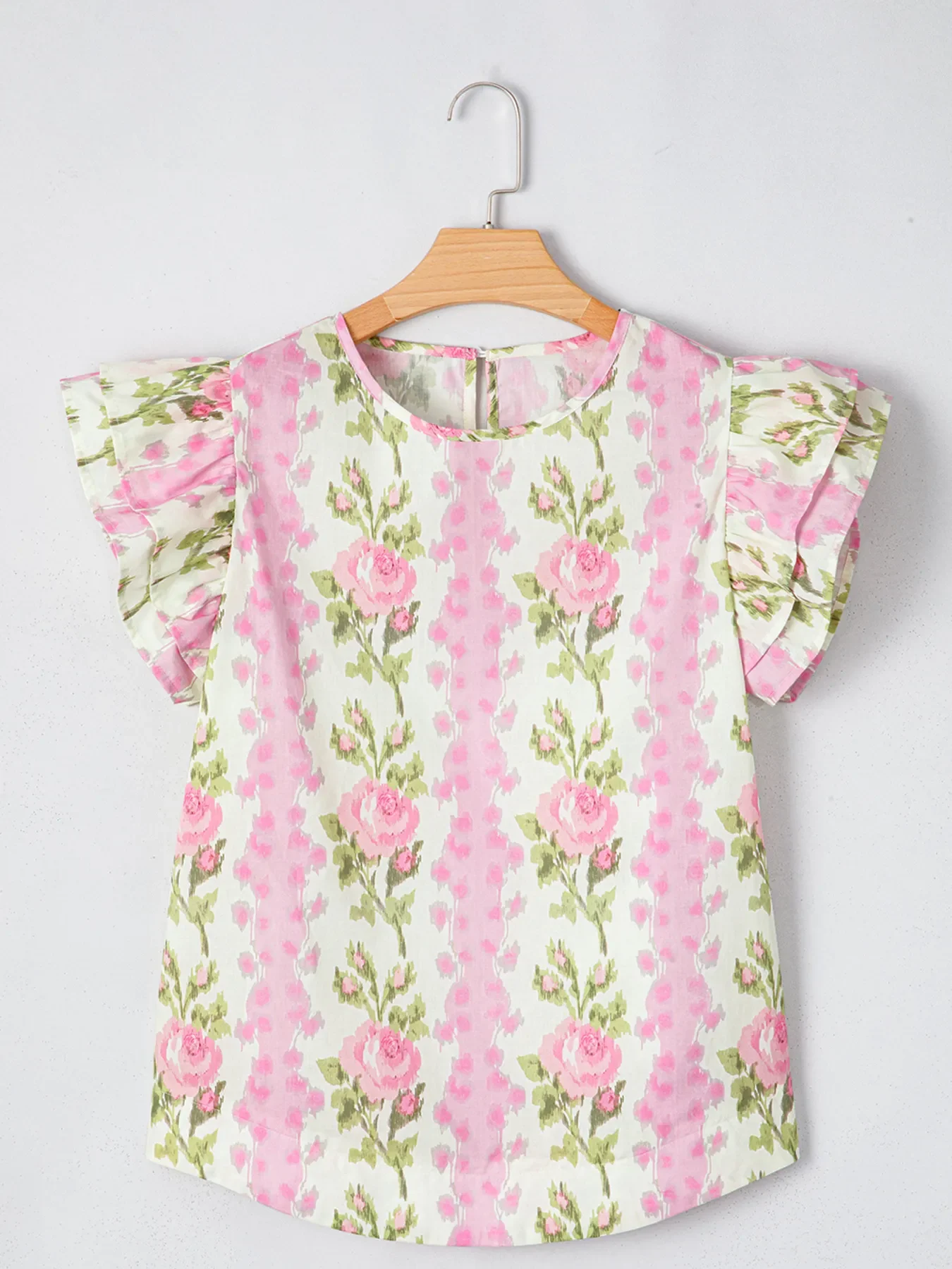 Floral Print Ruffled Sleeve Blouse - Image 7