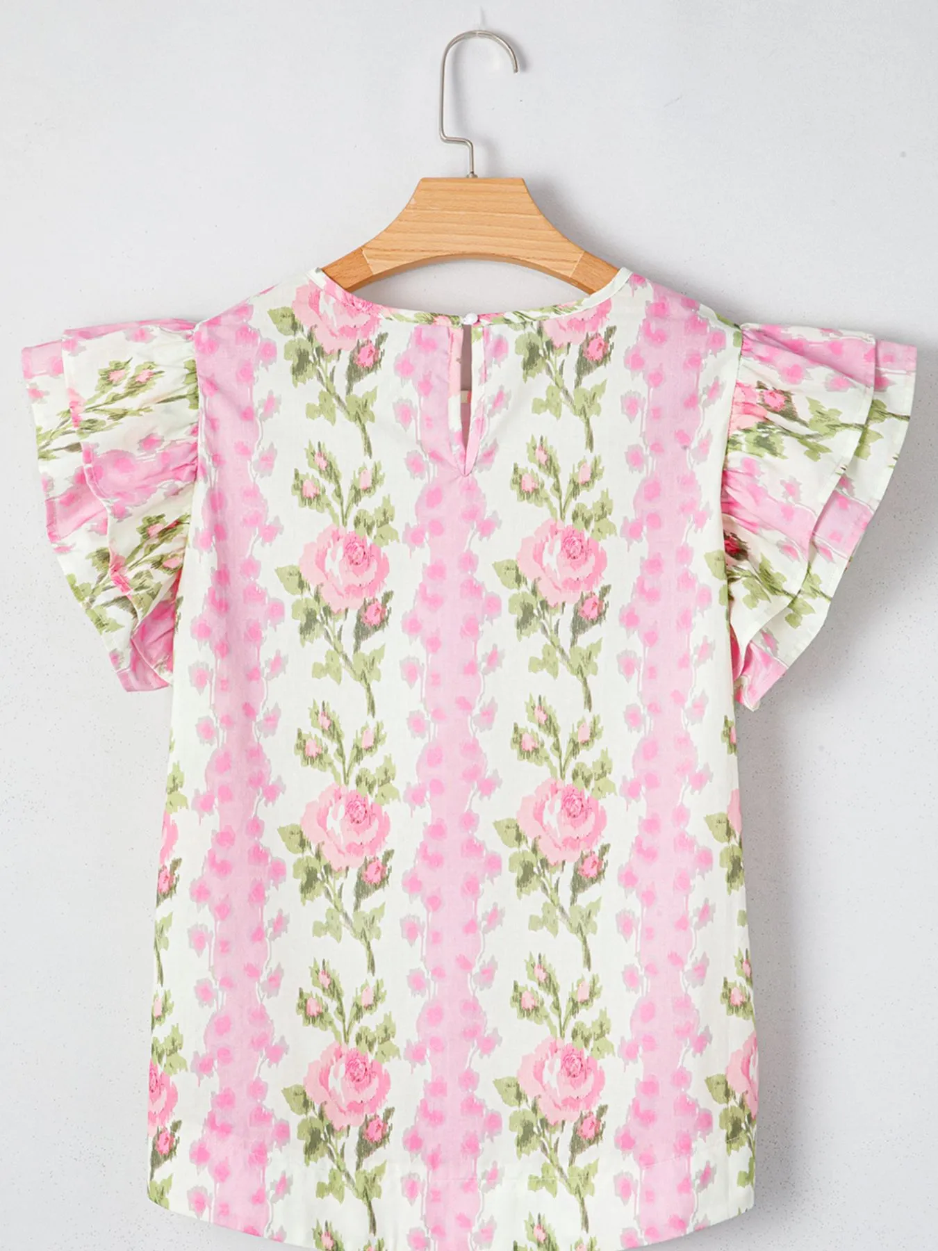 Floral Print Ruffled Sleeve Blouse - Image 8