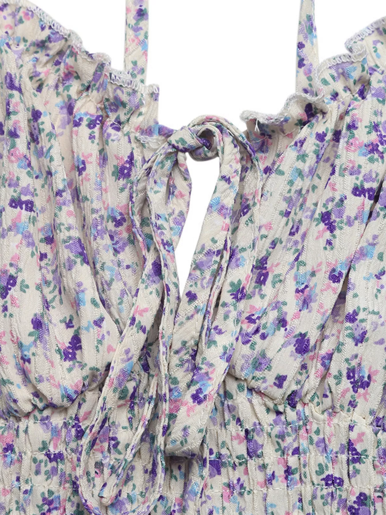 Floral Print Shirred Cami Maxi Dress - Image 7