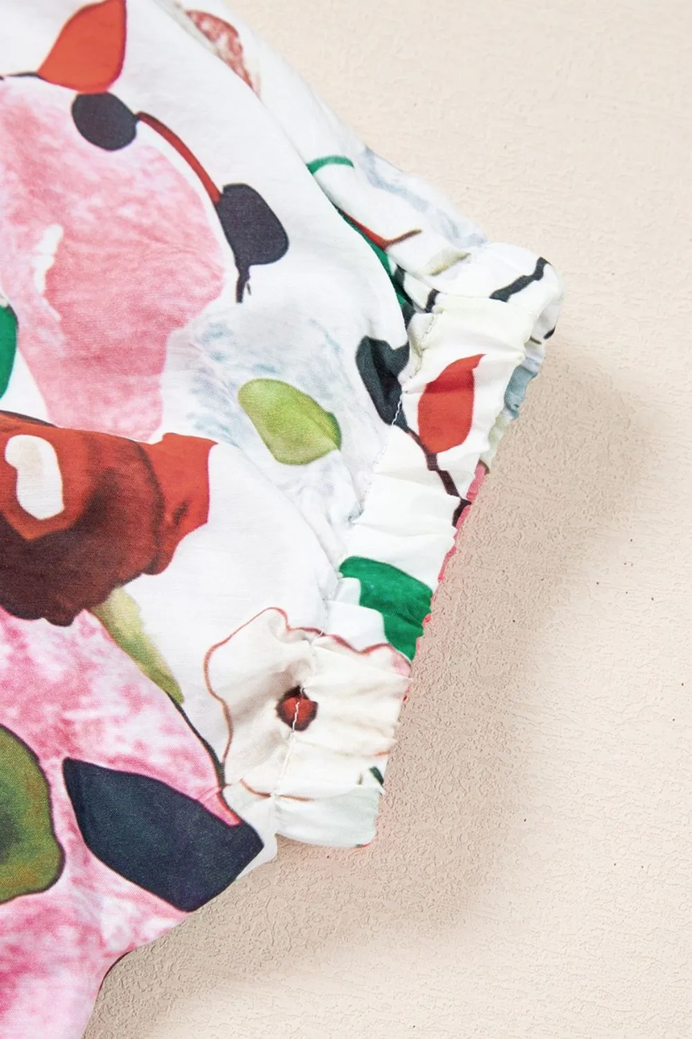 Floral Print Short Sleeve Blouse - Image 10