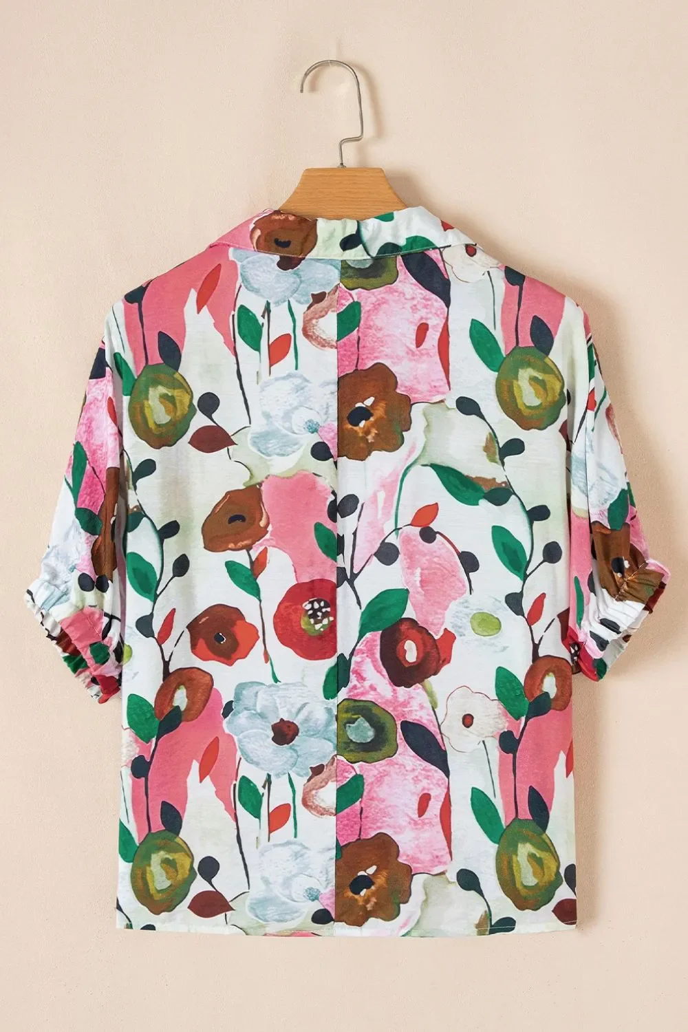 Floral Print Short Sleeve Blouse - Image 7
