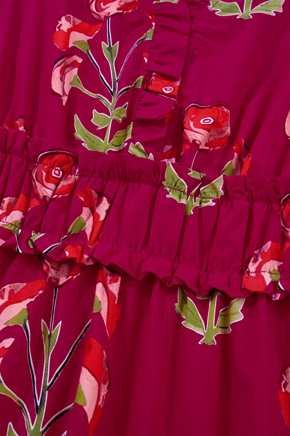 Floral Print Short Sleeve Midi Dress - Image 10