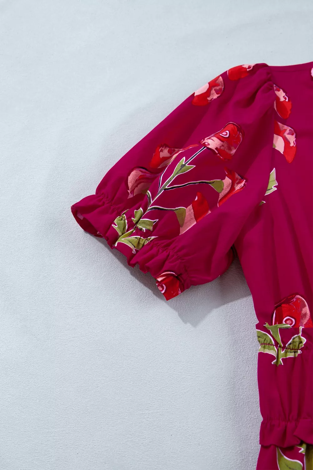 Floral Print Short Sleeve Midi Dress - Image 12