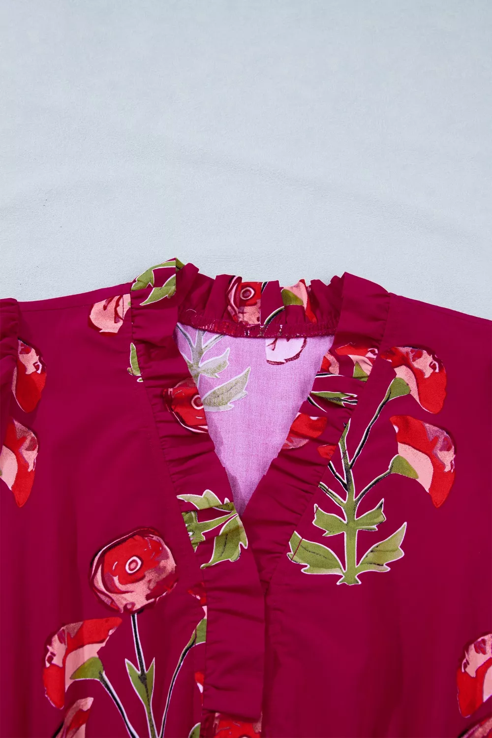 Floral Print Short Sleeve Midi Dress - Image 8