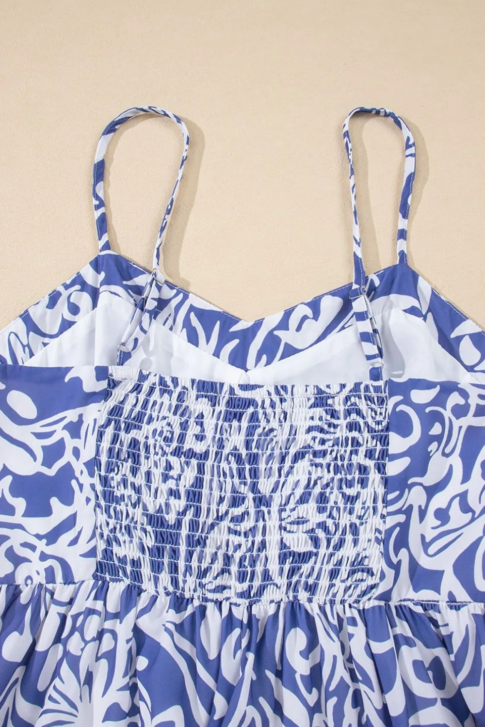 Floral Print Spaghetti Strap High Waist Dress - Image 8