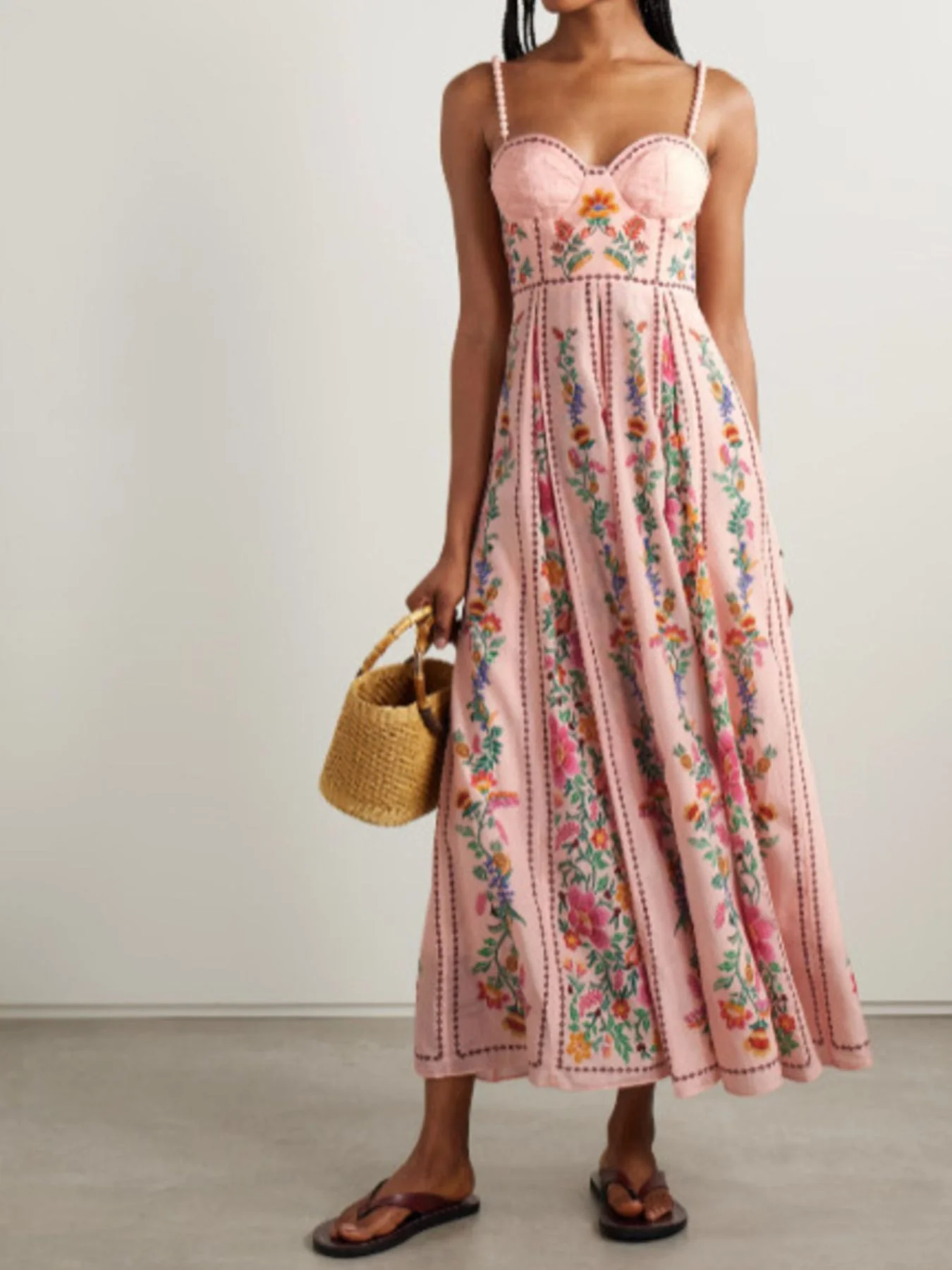 Floral Print Sweetheart Neck Cami Dress - Image 3