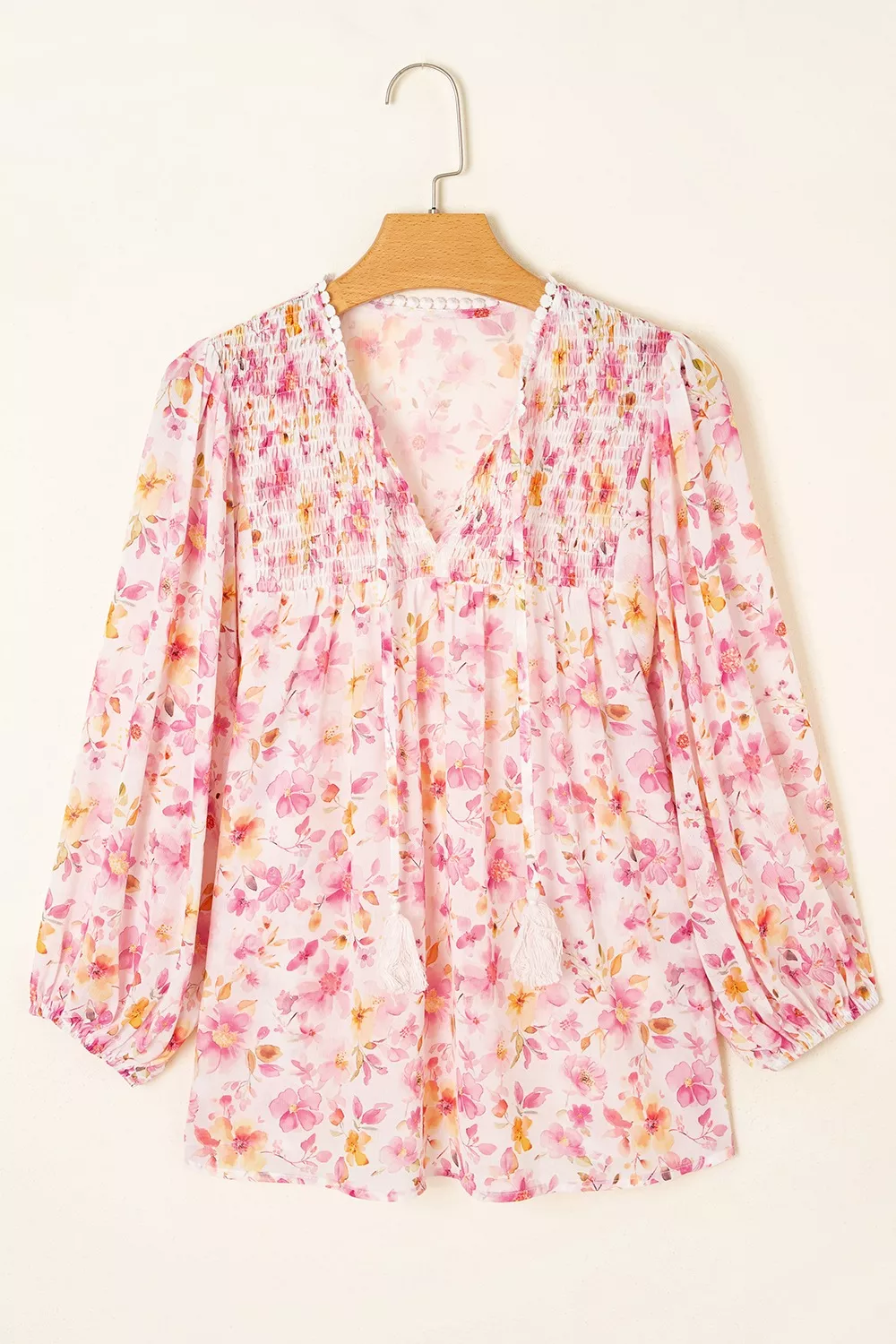 Floral Print Tie-Neck Blouse - Image 4