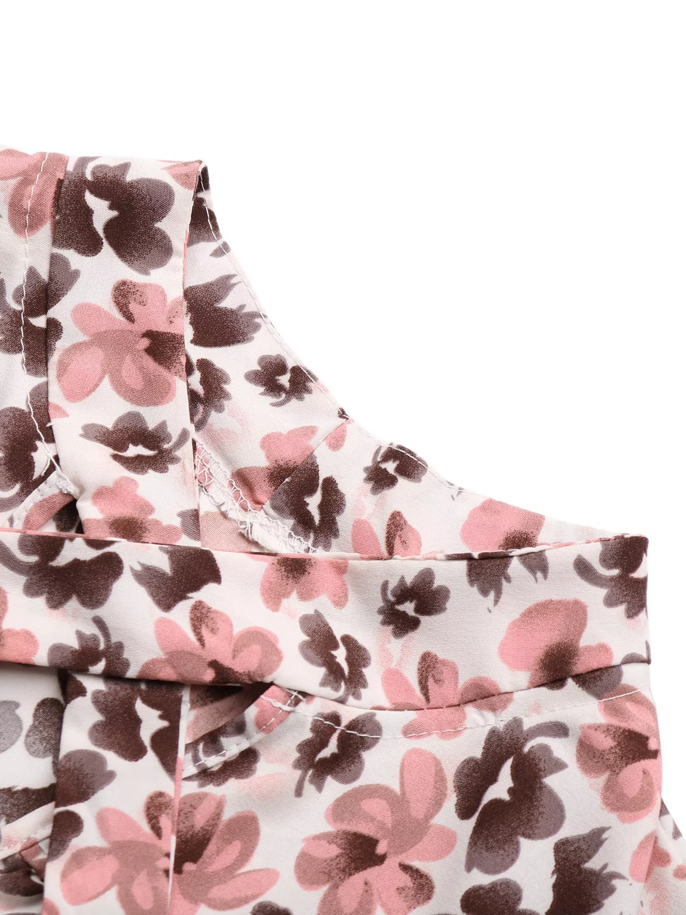 Floral Print Tie Neck Ruffle Blouse - Image 6
