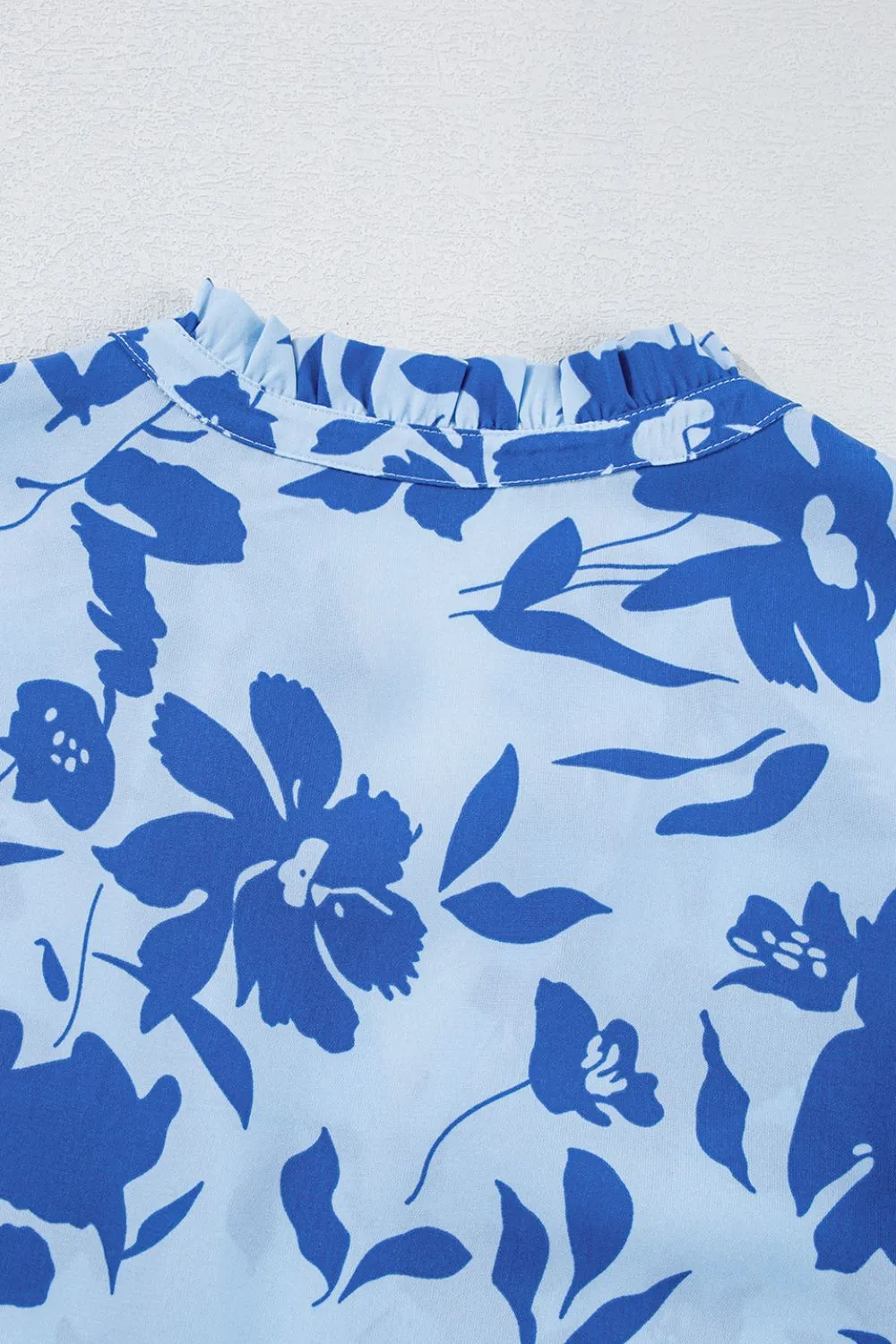 Floral Print Tiered Frilled Trim Flutter Sleeve Dress - Image 10