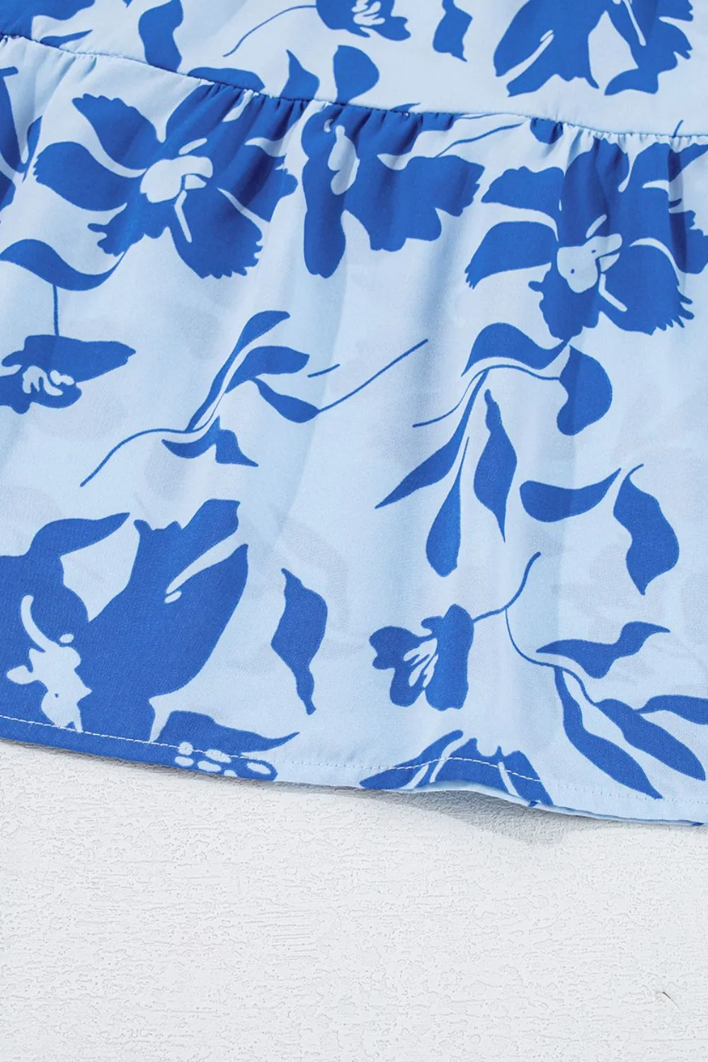 Floral Print Tiered Frilled Trim Flutter Sleeve Dress - Image 12