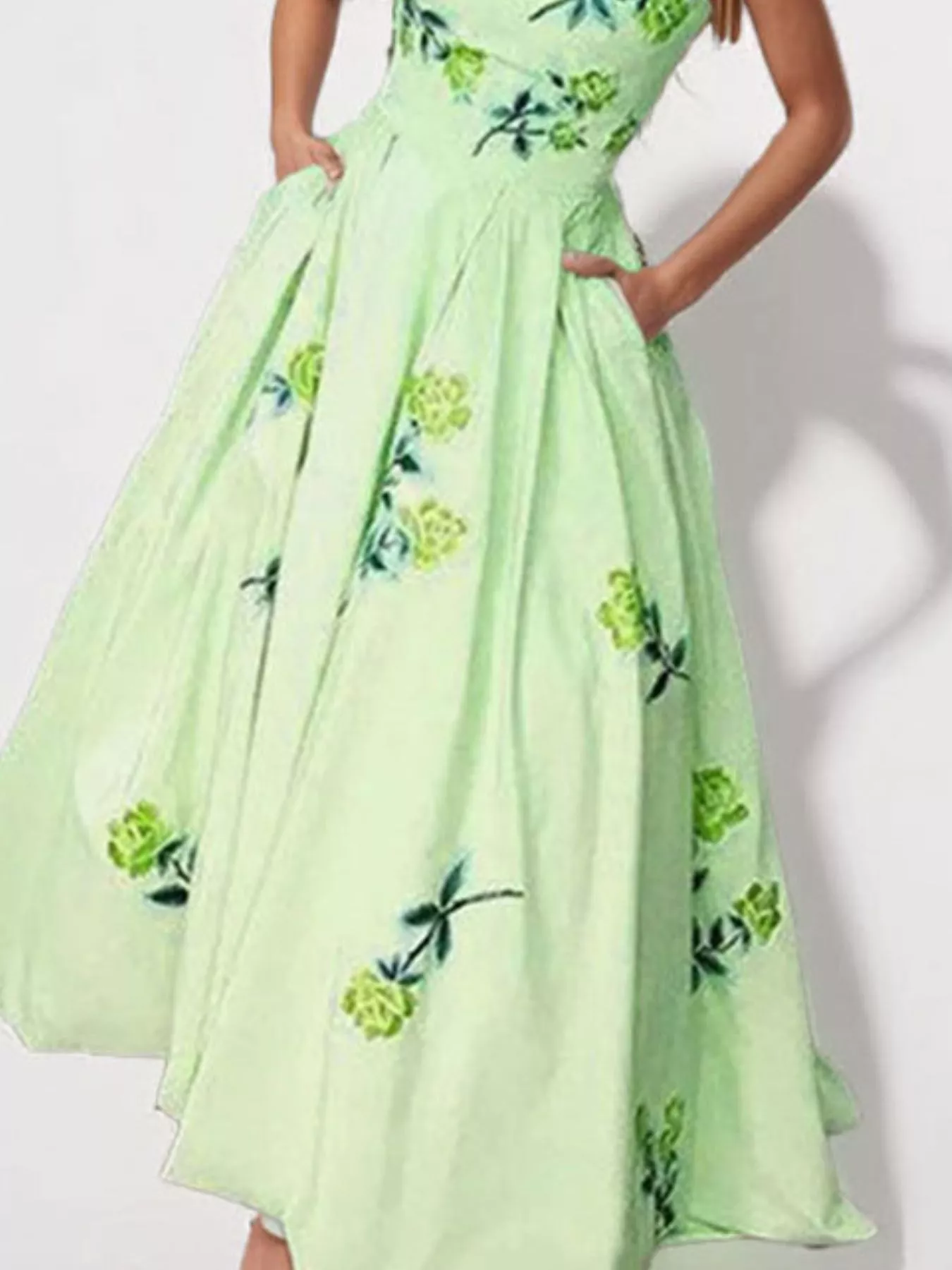 Floral Print Tube Maxi Dress - Image 3