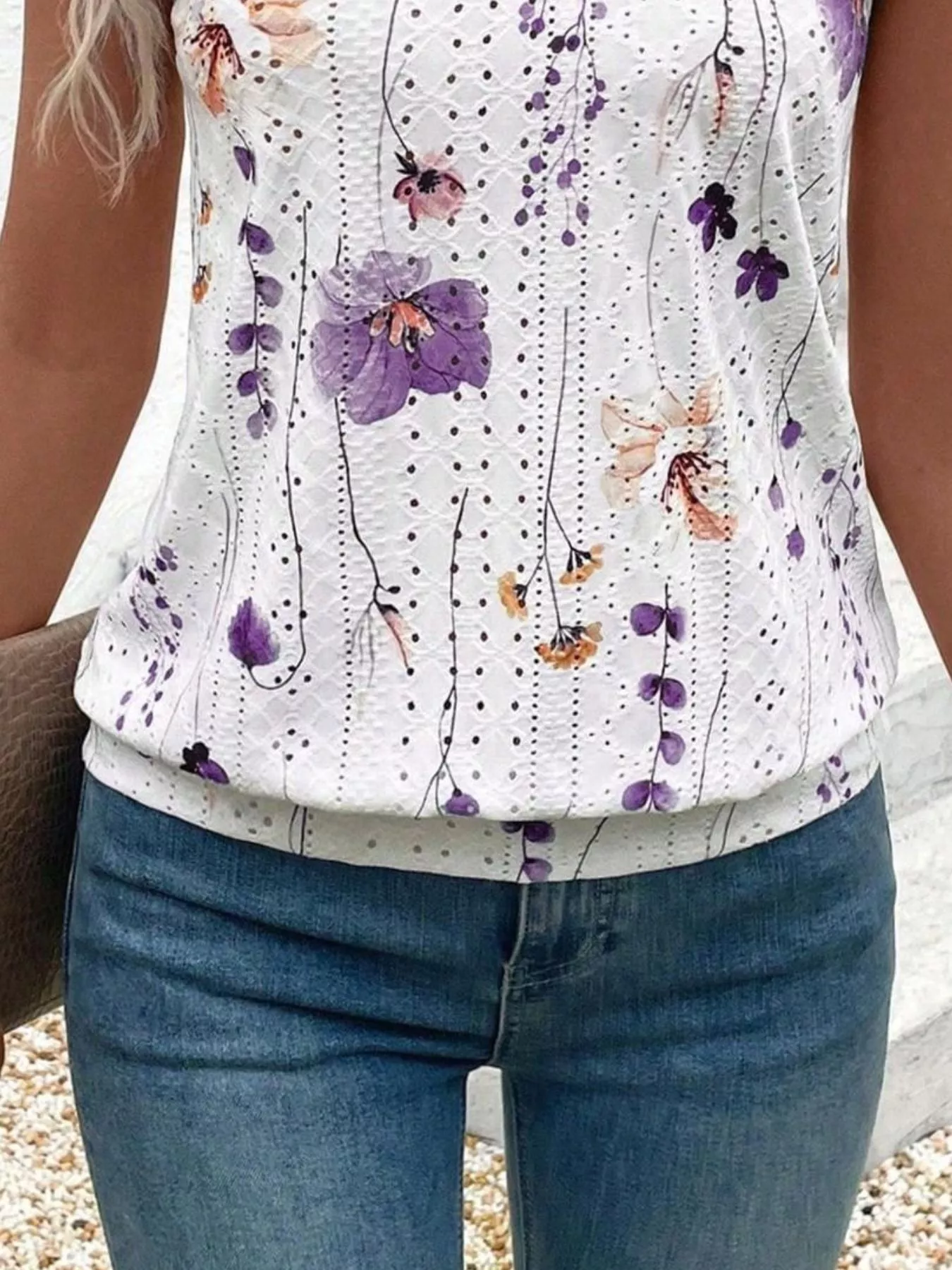 Floral Print V-Neck Casual Cami - Image 9