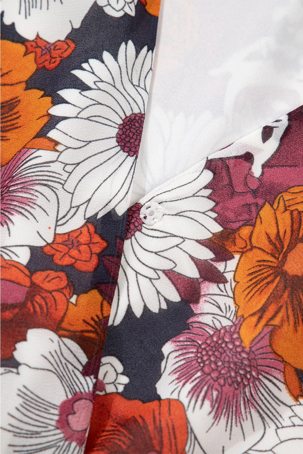 Floral Print Wrap V Neck Puff Sleeve Flowy Mini Dress - Image 10