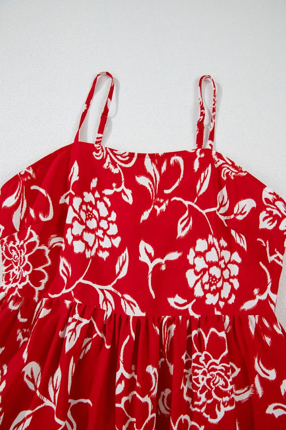 Floral Printed Spaghetti Strap Empire Waist Maxi Dress - Image 10