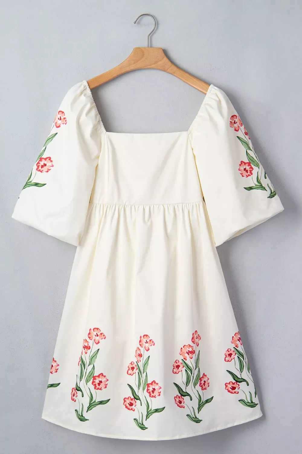 Floral Puff Sleeve Babydoll Dress - Image 3